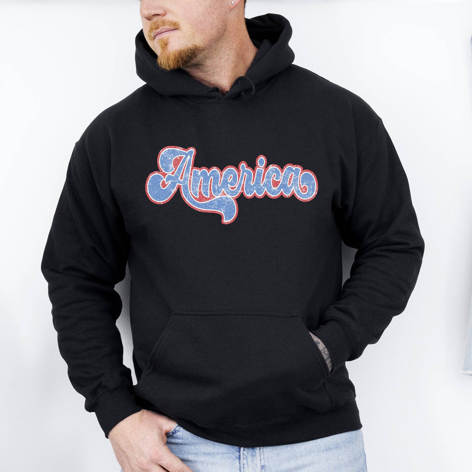 Retro America, Vintage, Patriotic, USA, 4th of July Hoodie T-Shirts, Sweatshirt | PodTeesHub.com