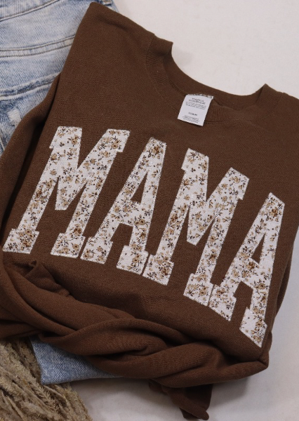 Brown Floral Mama Mother's Day Sweatshirt T-Shirts, Hoodie | PodTeesHub.com
