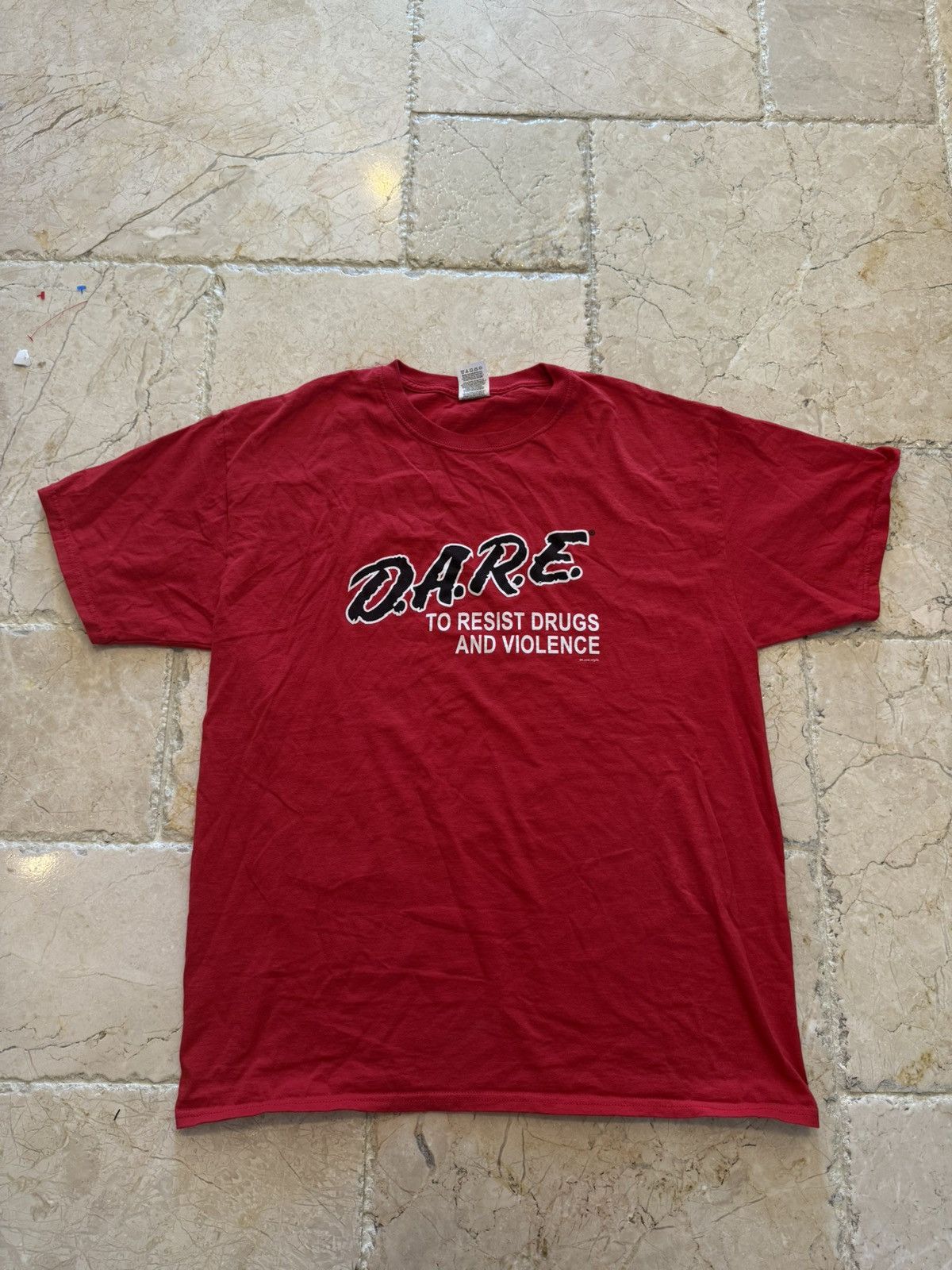 Fruit Of The Loom Vintage D A R E Red Graphic Tee Hoodie, Sweatshirt | PodTeesHub.com