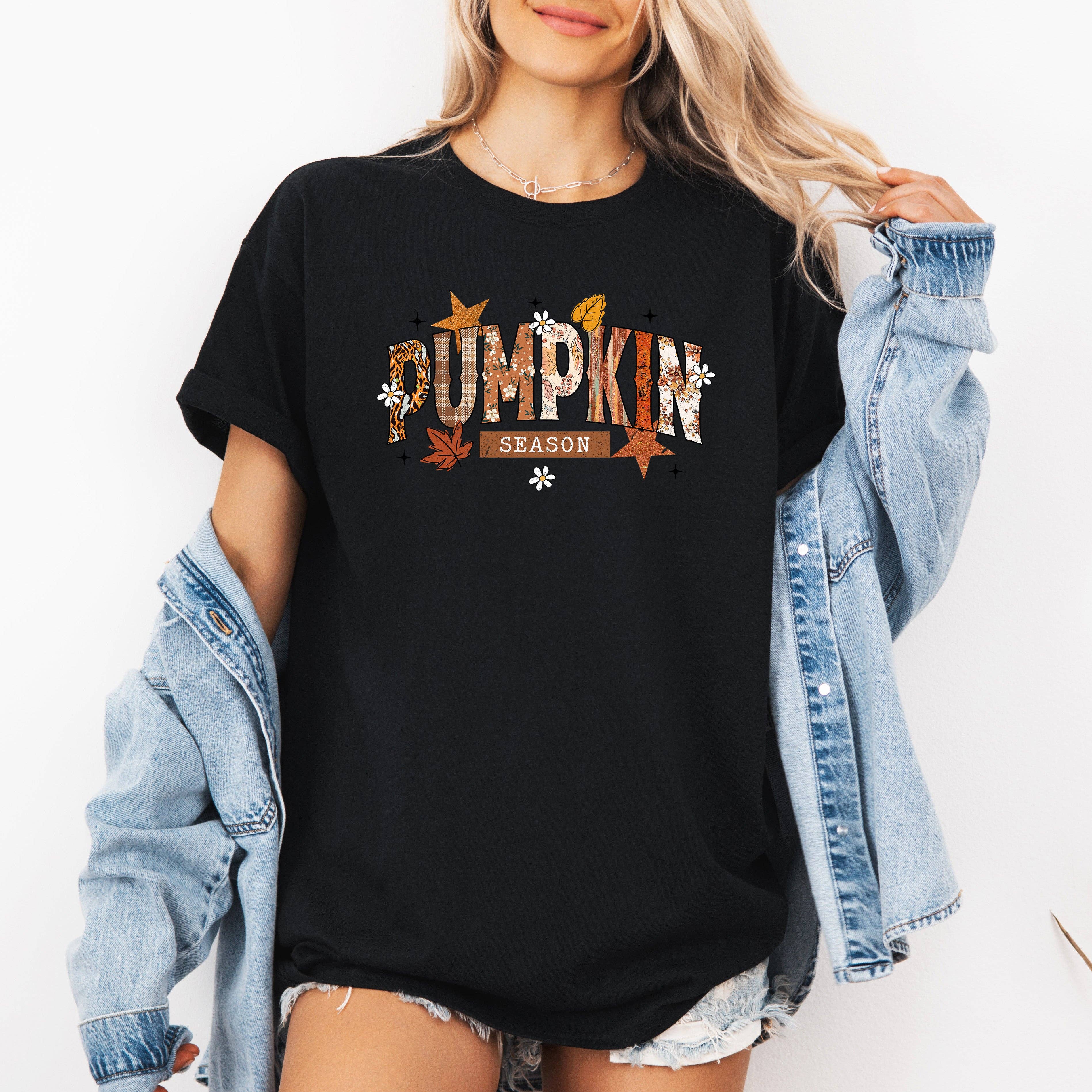 Pumpkin Season, Stars and Leaves, Autumn, Fall, Tshirt Hoodie, Sweatshirt | PodTeesHub.com