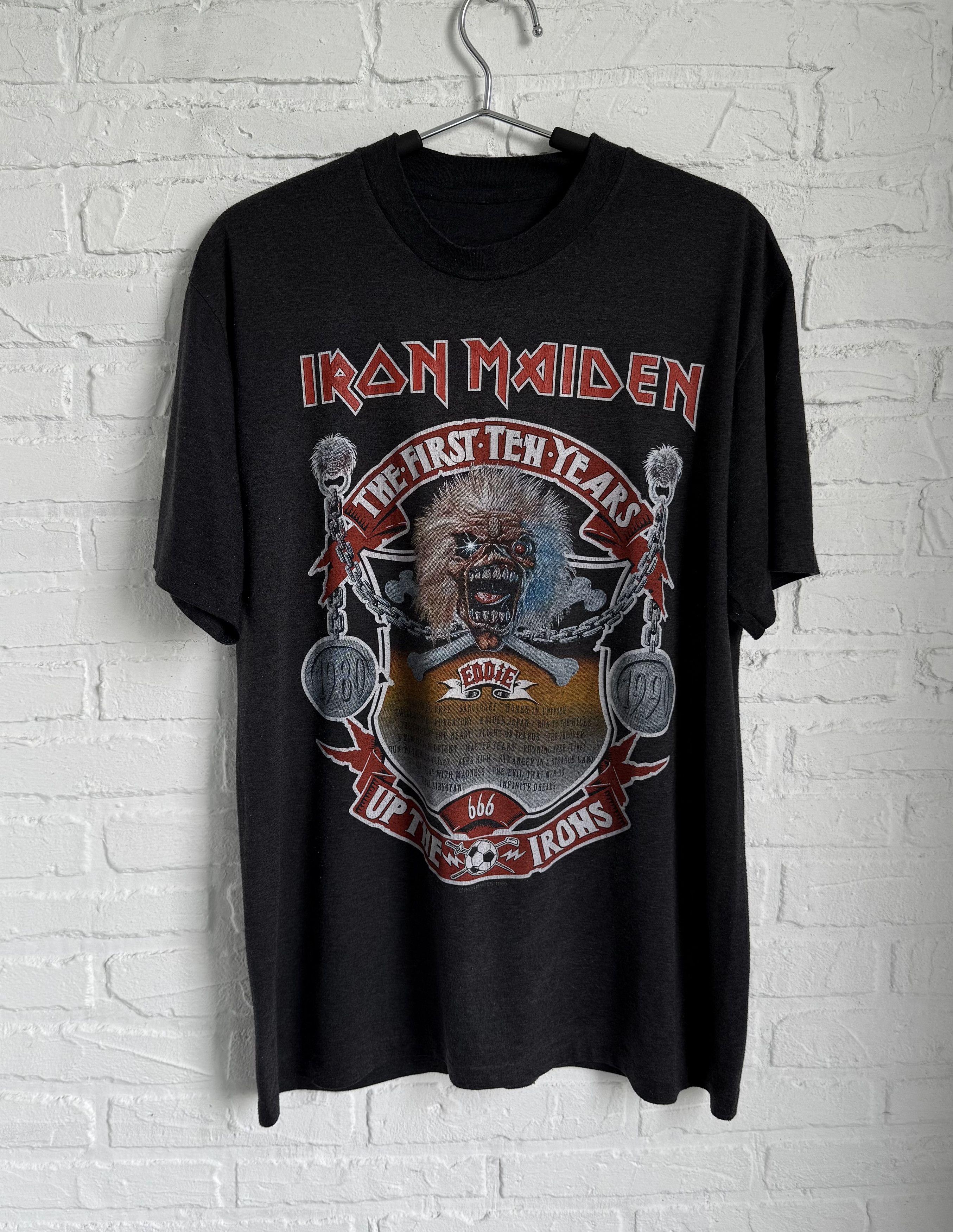 Vintage 80s Iron Maiden The First Ten Years T-Shirts, Hoodie, Sweatshirt | PodTeesHub.com