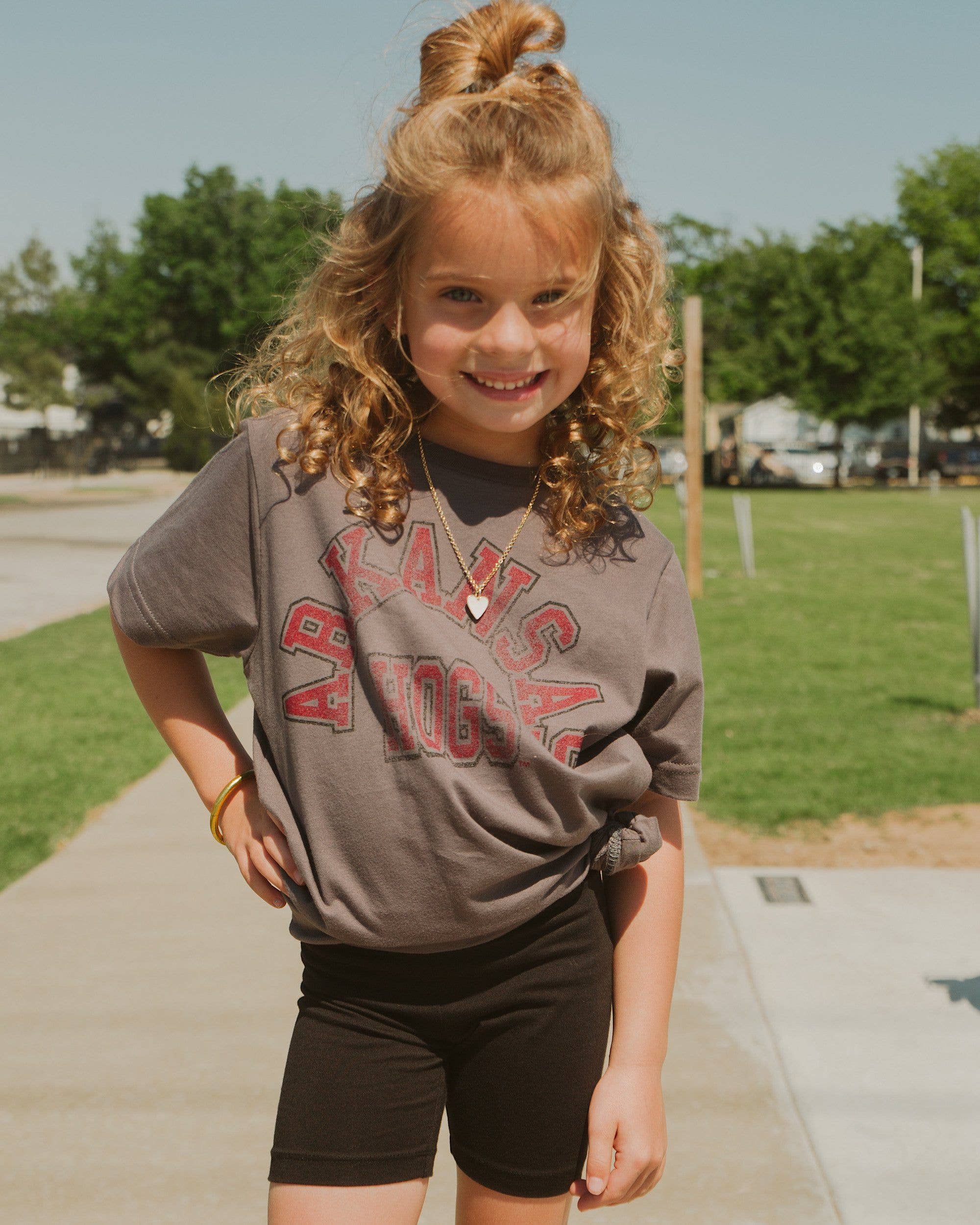 Children's Arkansas Razorbacks Mega Arch Charcoal Tee Hoodie, Sweatshirt | PodTeesHub.com