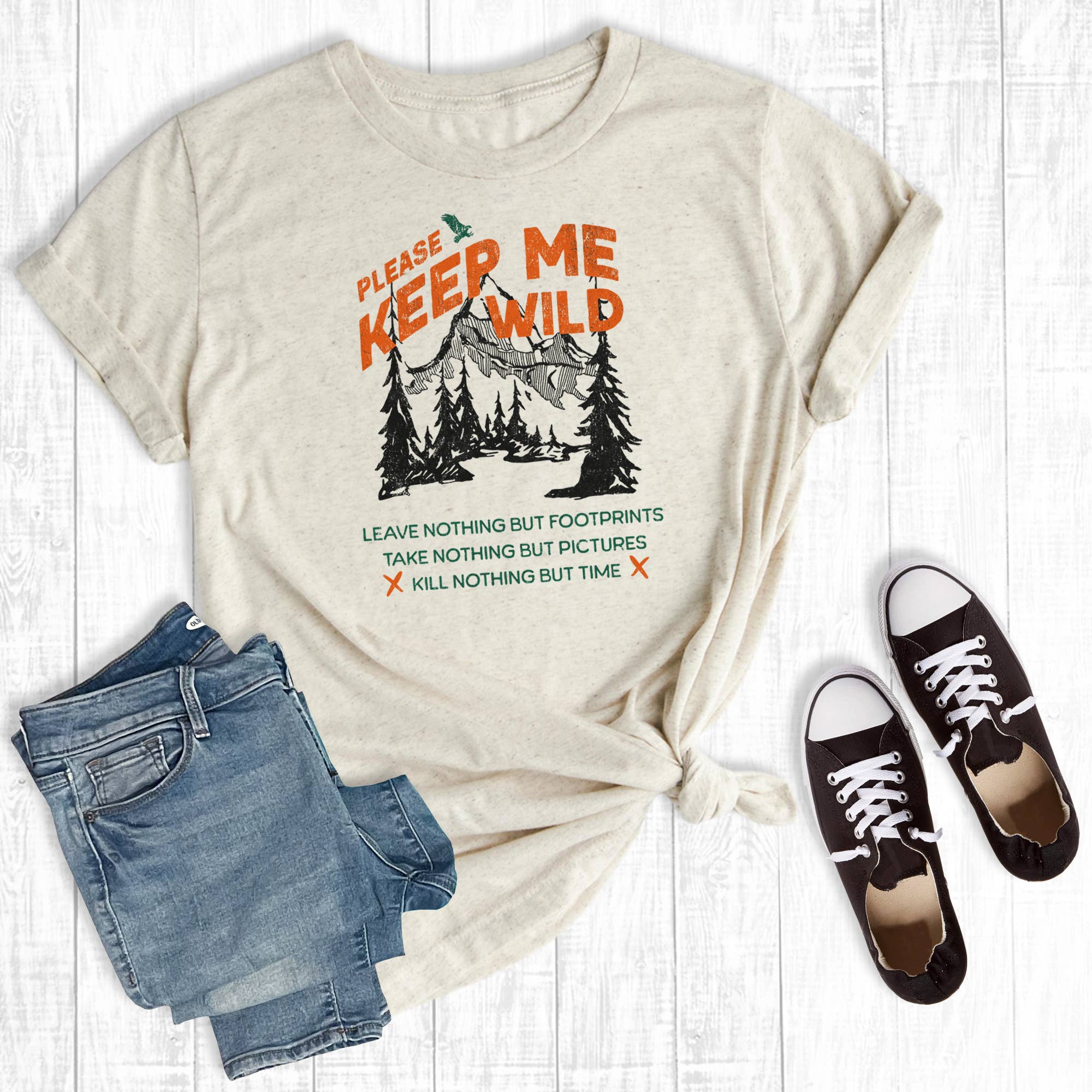 Retro Camping Keep Me Wild Graphic Tee Hoodie, Sweatshirt | PodTeesHub.com