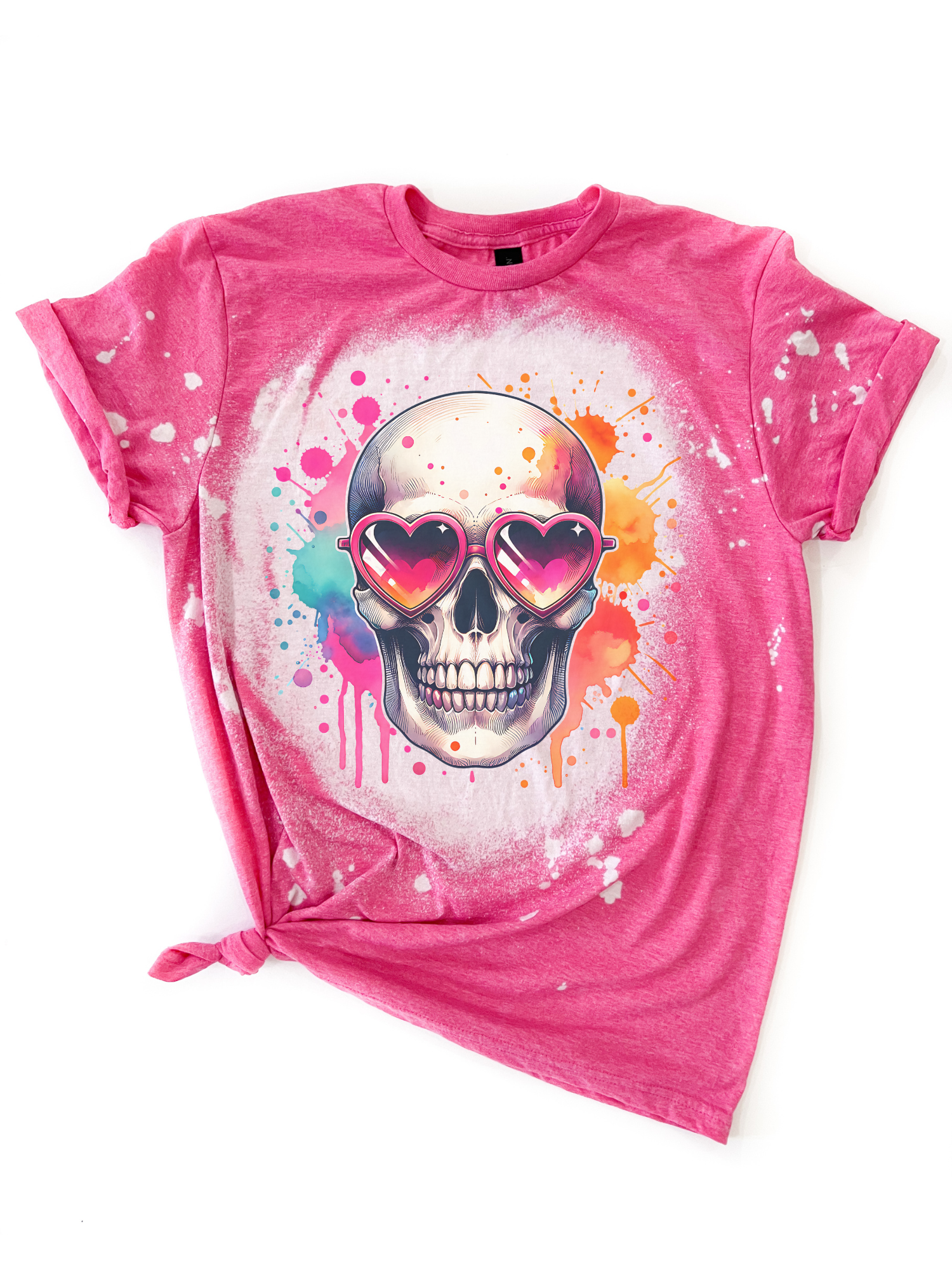Heart Eyes Skull – Bleached Valentine's Day Tee Hoodie, Sweatshirt | PodTeesHub.com