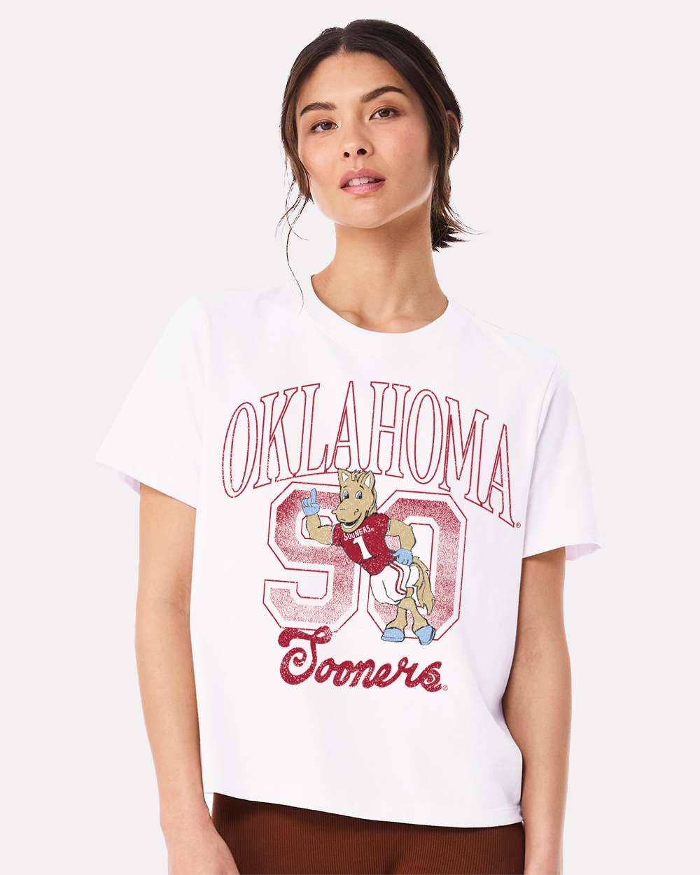 Ou Sooners Club Mascot White Ellie Perfect Tee Hoodie, Sweatshirt | PodTeesHub.com
