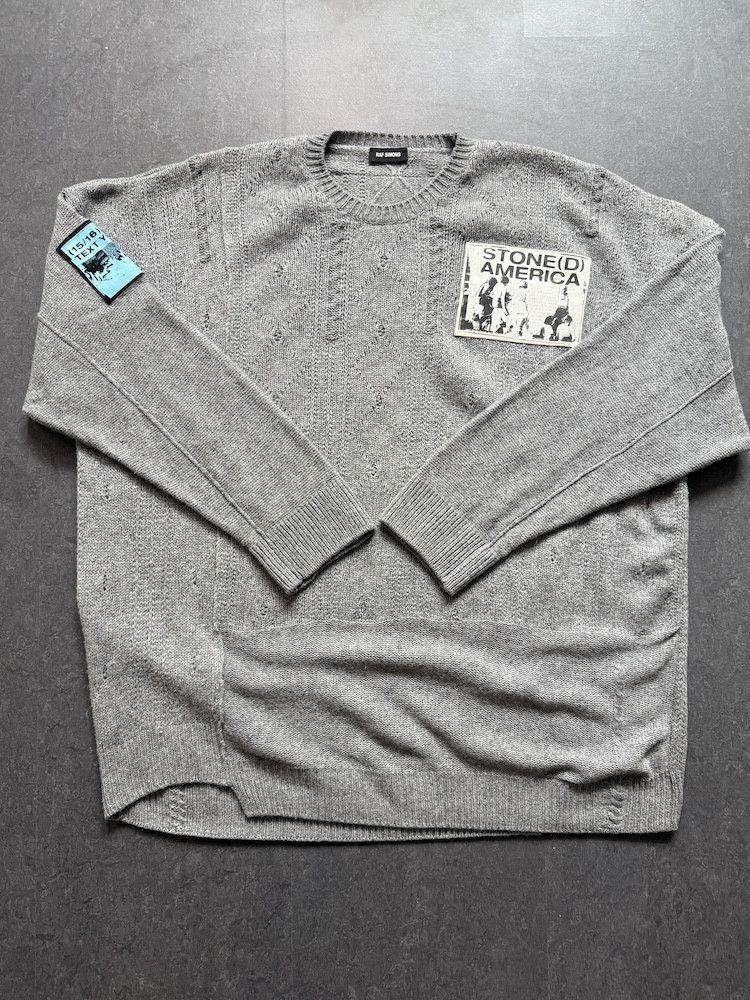Simons Raf Simons Ss20 Stoned America Sweater Oversized T-Shirts, Hoodie, Sweatshirt | PodTeesHub.com