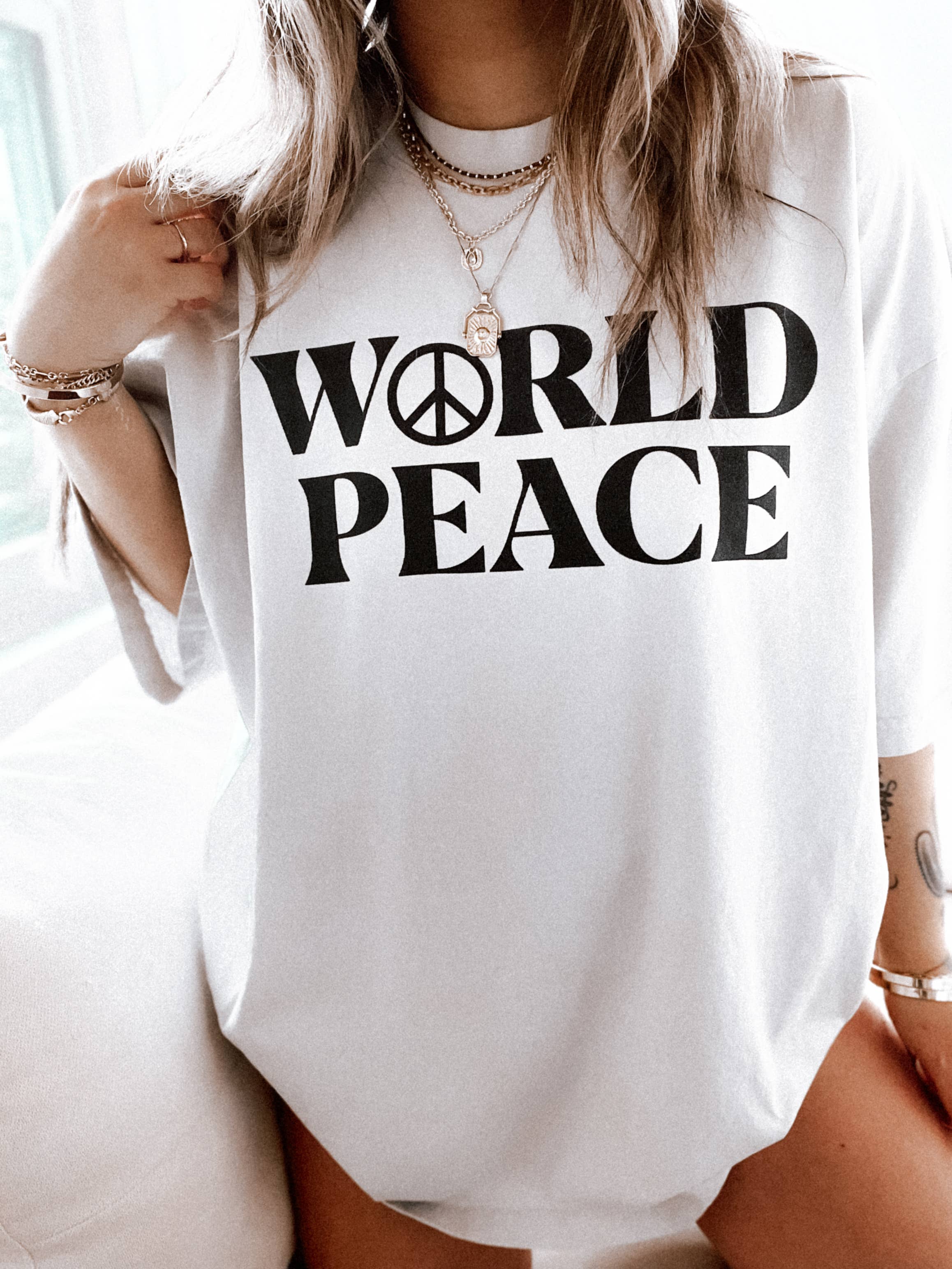 World Peace Human Rights Activism Graphic Tee - Ivory Hoodie, Sweatshirt | PodTeesHub.com