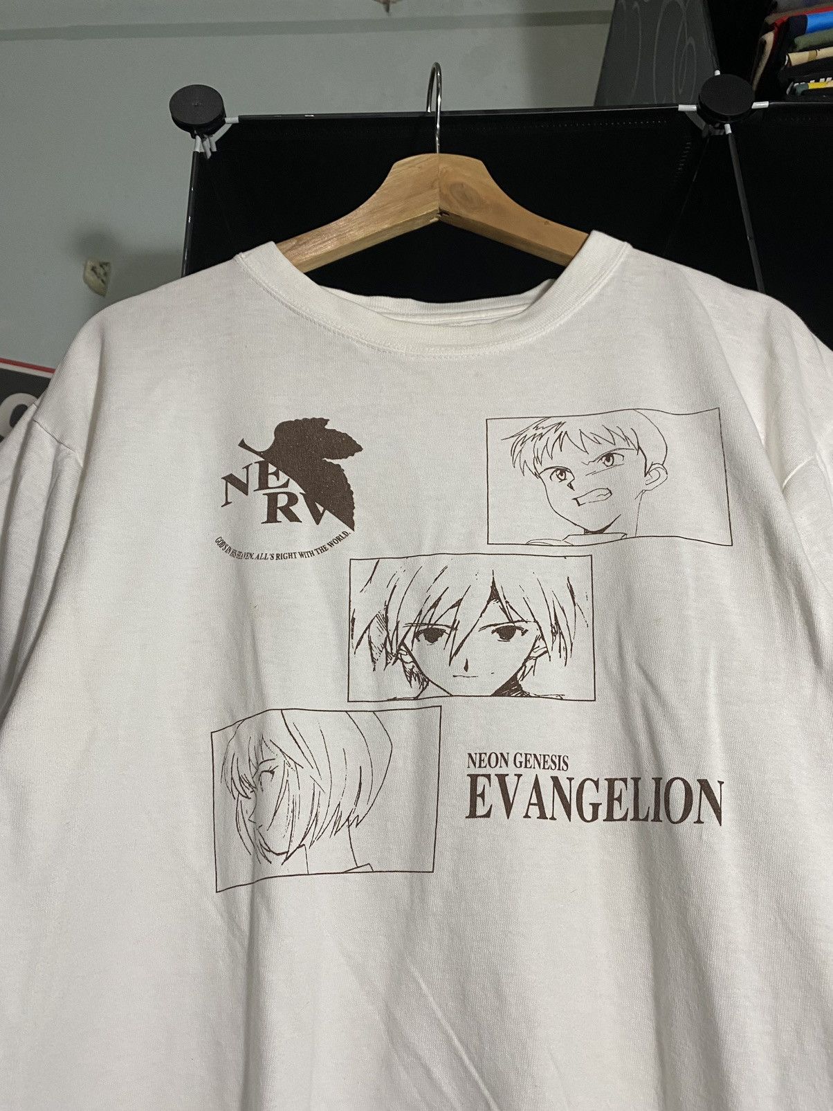 Japanese Brand Vintage 90s Evangelion Neon Genesis Anime T-Shirts, Hoodie, Sweatshirt | PodTeesHub.com
