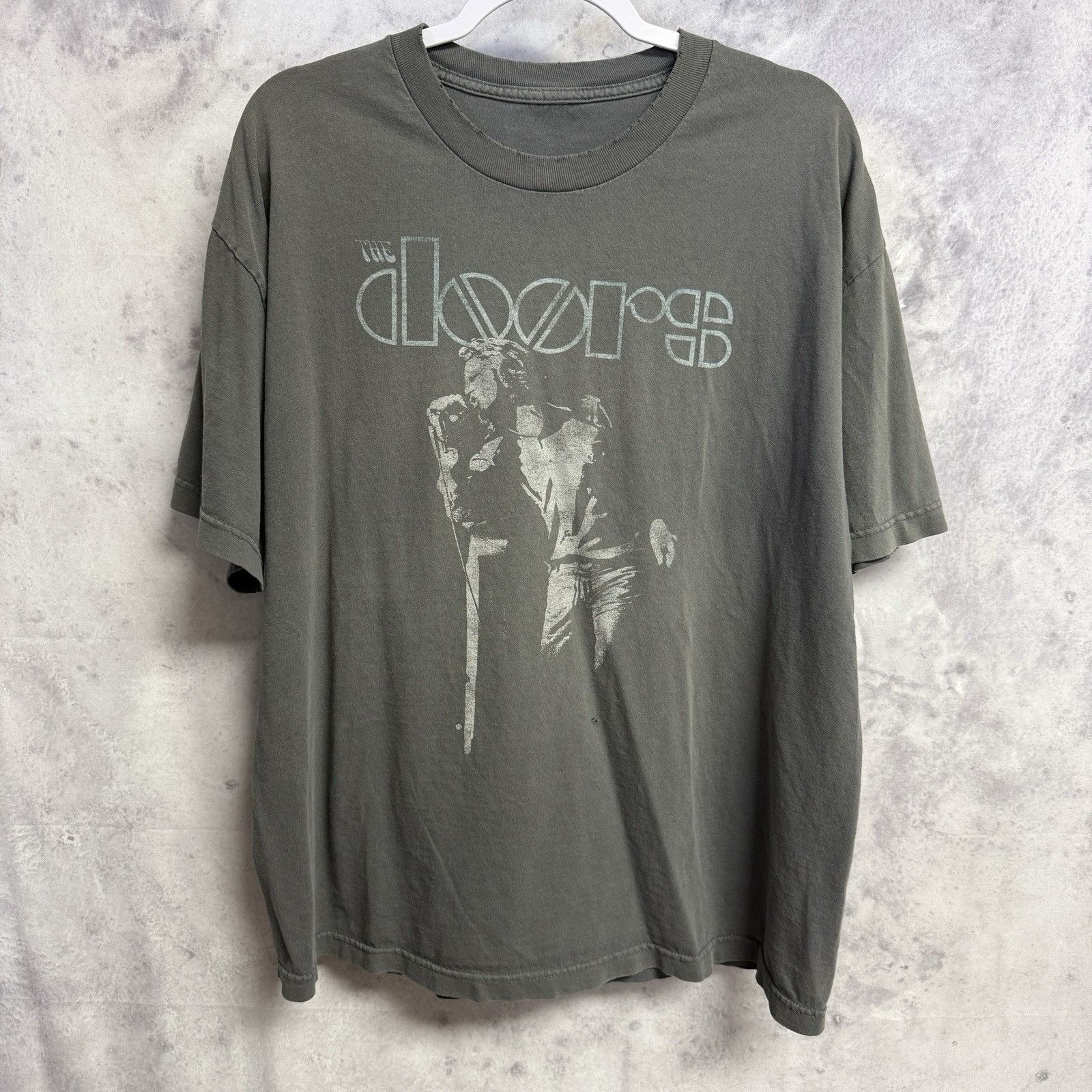 Band Tees Vintage The Doors Band T Shirt Mens Xl 23x27 5 Gray Hoodie, Sweatshirt | PodTeesHub.com