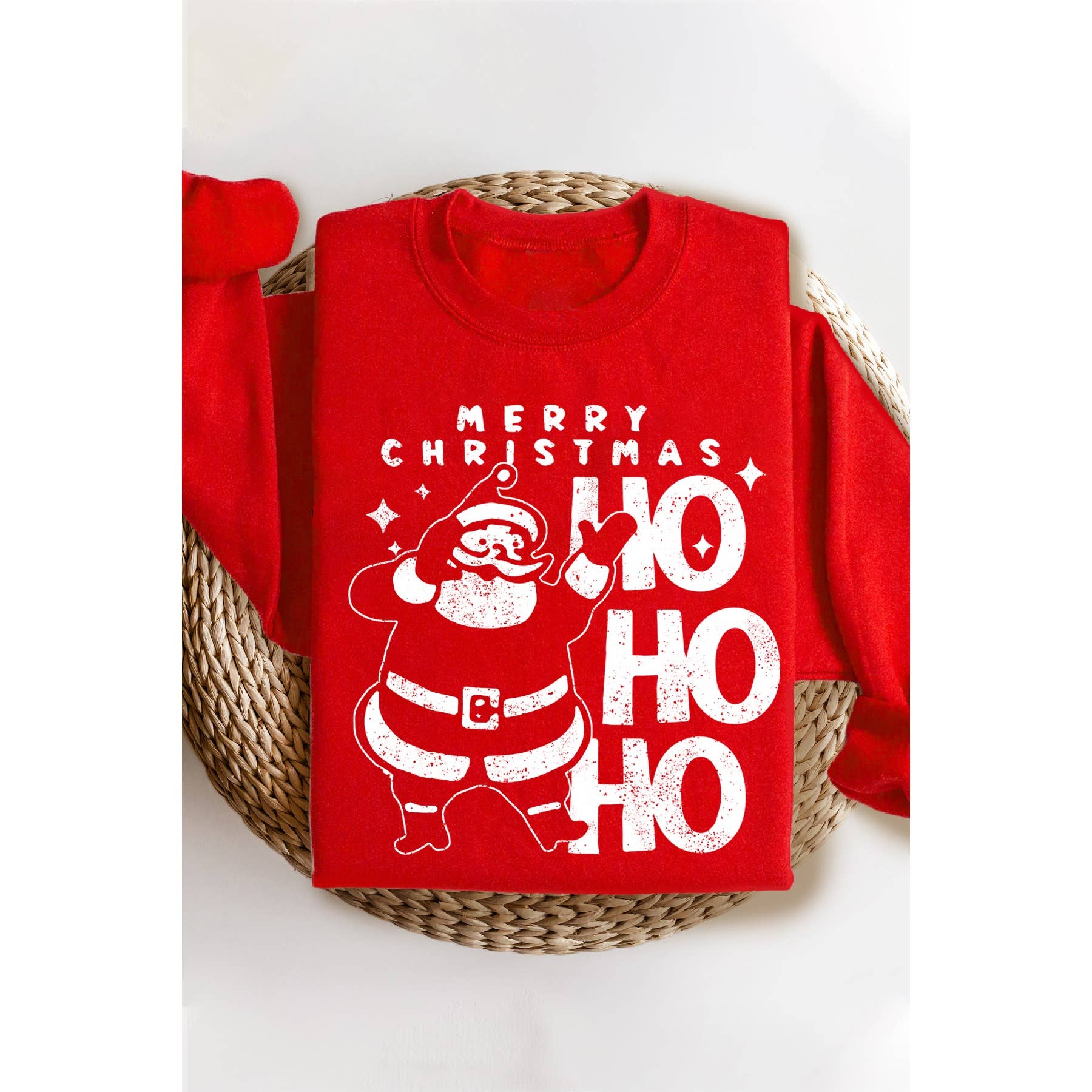 Ho Ho Ho Merry Christmas Crewneck Sweatshirt T-Shirts, Hoodie | PodTeesHub.com