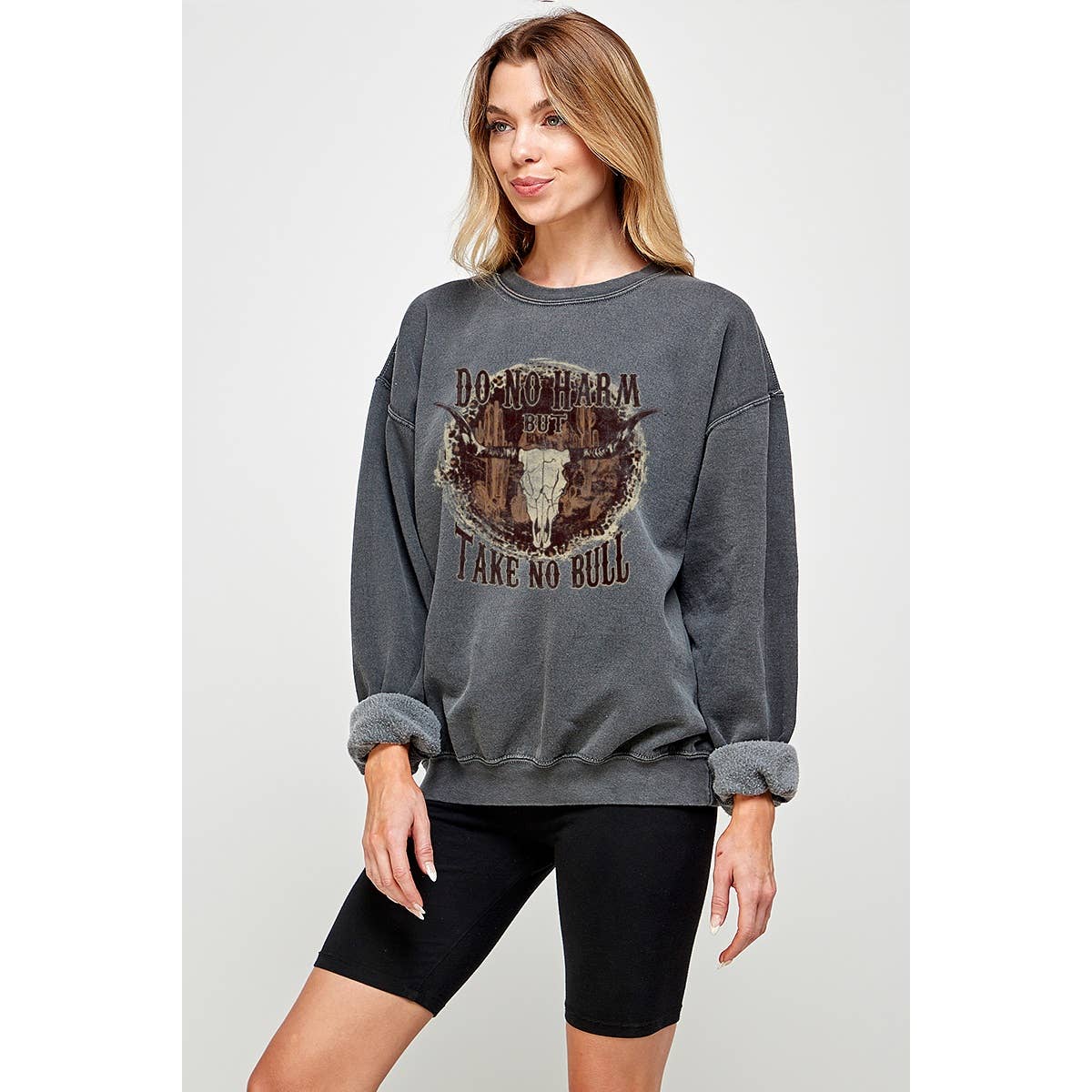 Do No Harm But Take No Bull Vintage  Graphic Tee Pigment Dye Hoodie, Sweatshirt | PodTeesHub.com