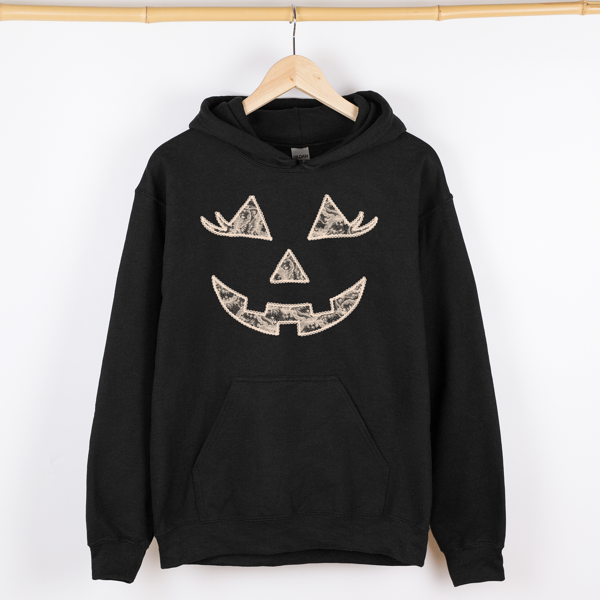 Jack-O-Lantern, Coquette, Faux Lace Halloween Graphic Hoodie T-Shirts, Sweatshirt | PodTeesHub.com