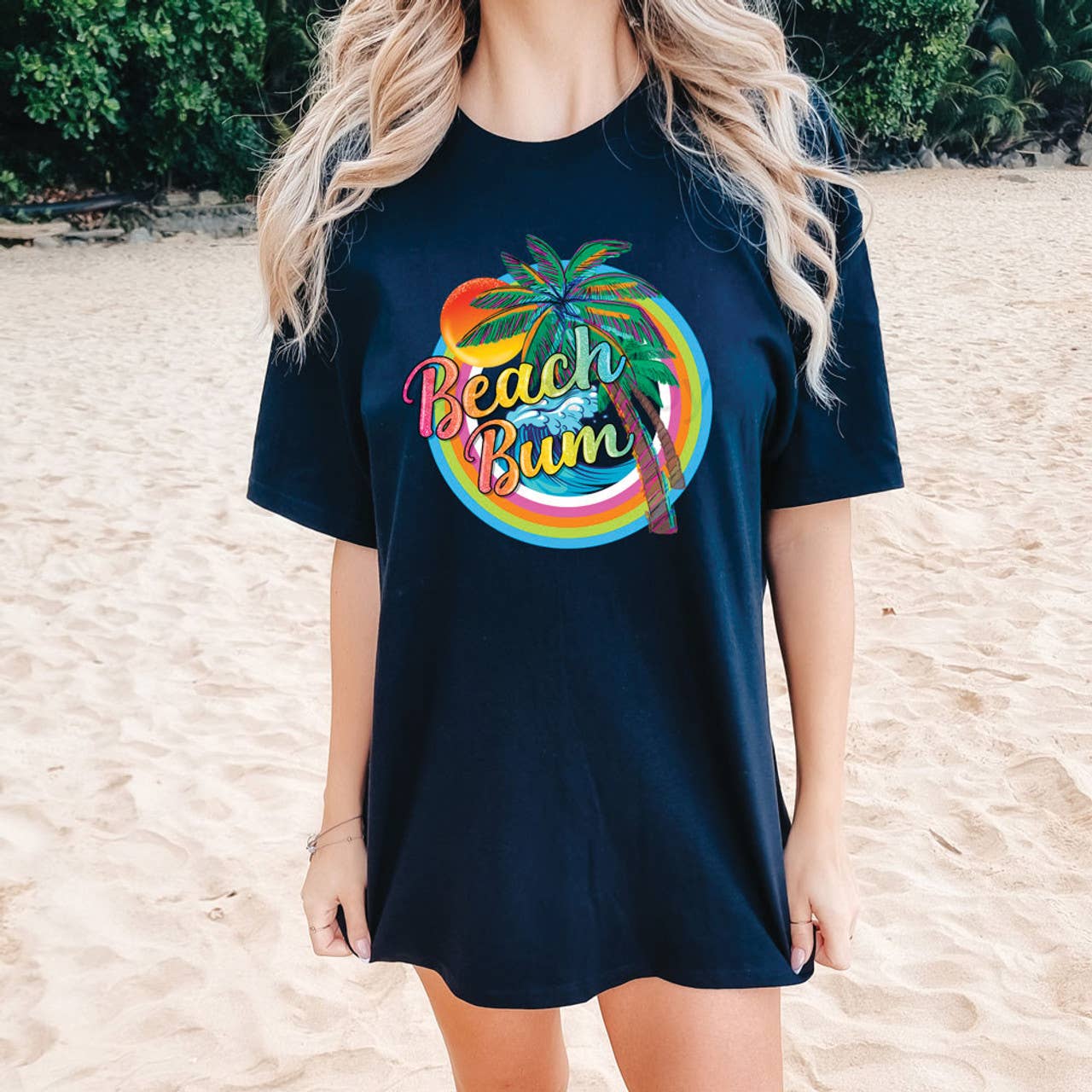 Beach Bum Rainbow Tee Hoodie, Sweatshirt | PodTeesHub.com