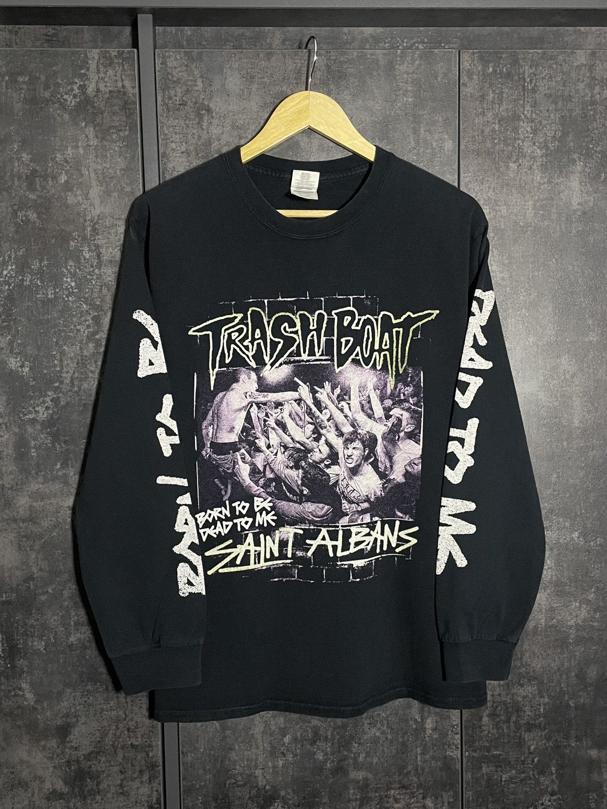 Band Tees Vintage Trash Boat Longsleeve Rock Band Erd Balenciaga 424 Hoodie, Sweatshirt | PodTeesHub.com