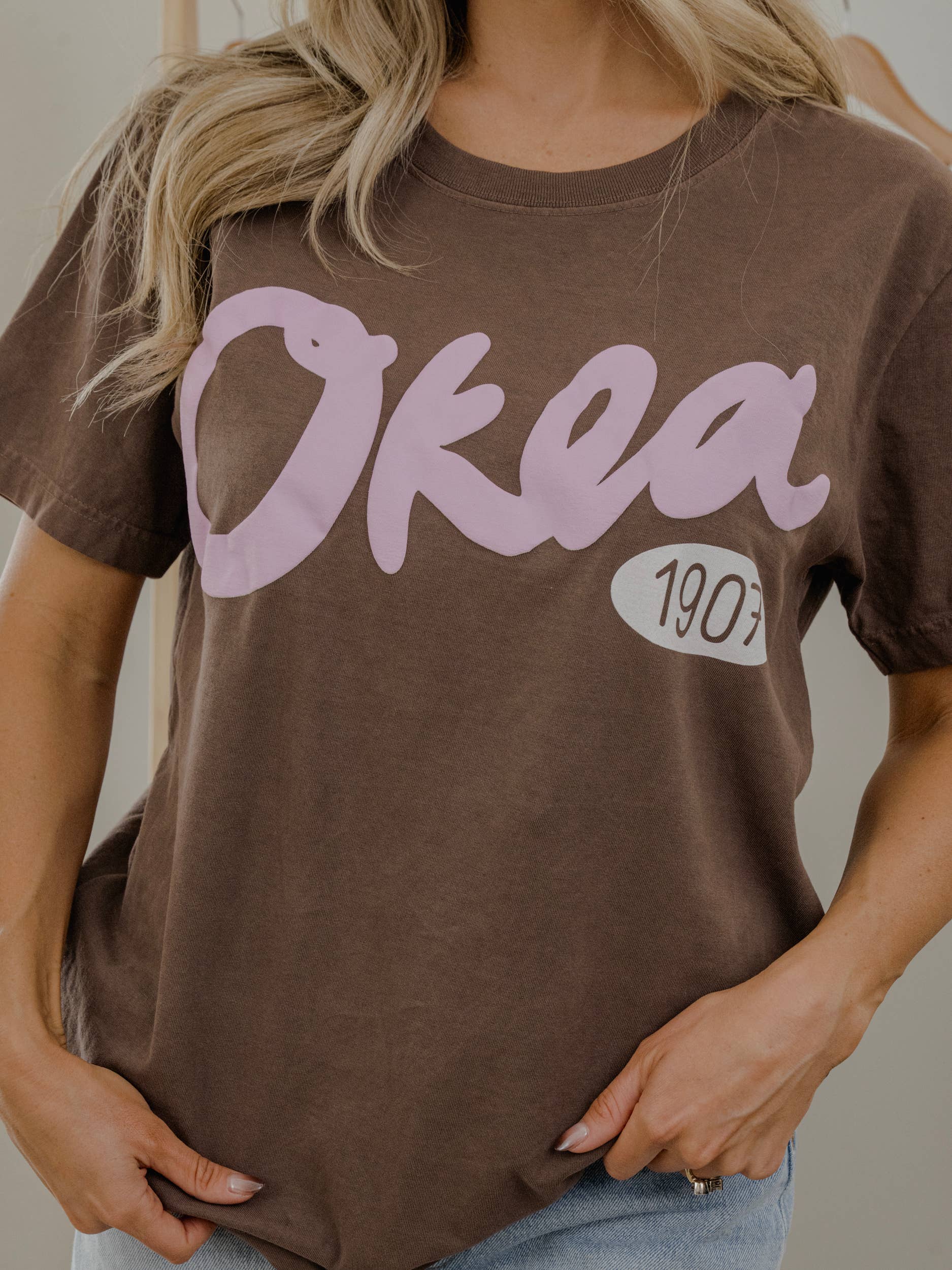 Oklahoma Okla 1907 Puff Ink Washed Cocoa Heavyweight Tee Hoodie, Sweatshirt | PodTeesHub.com