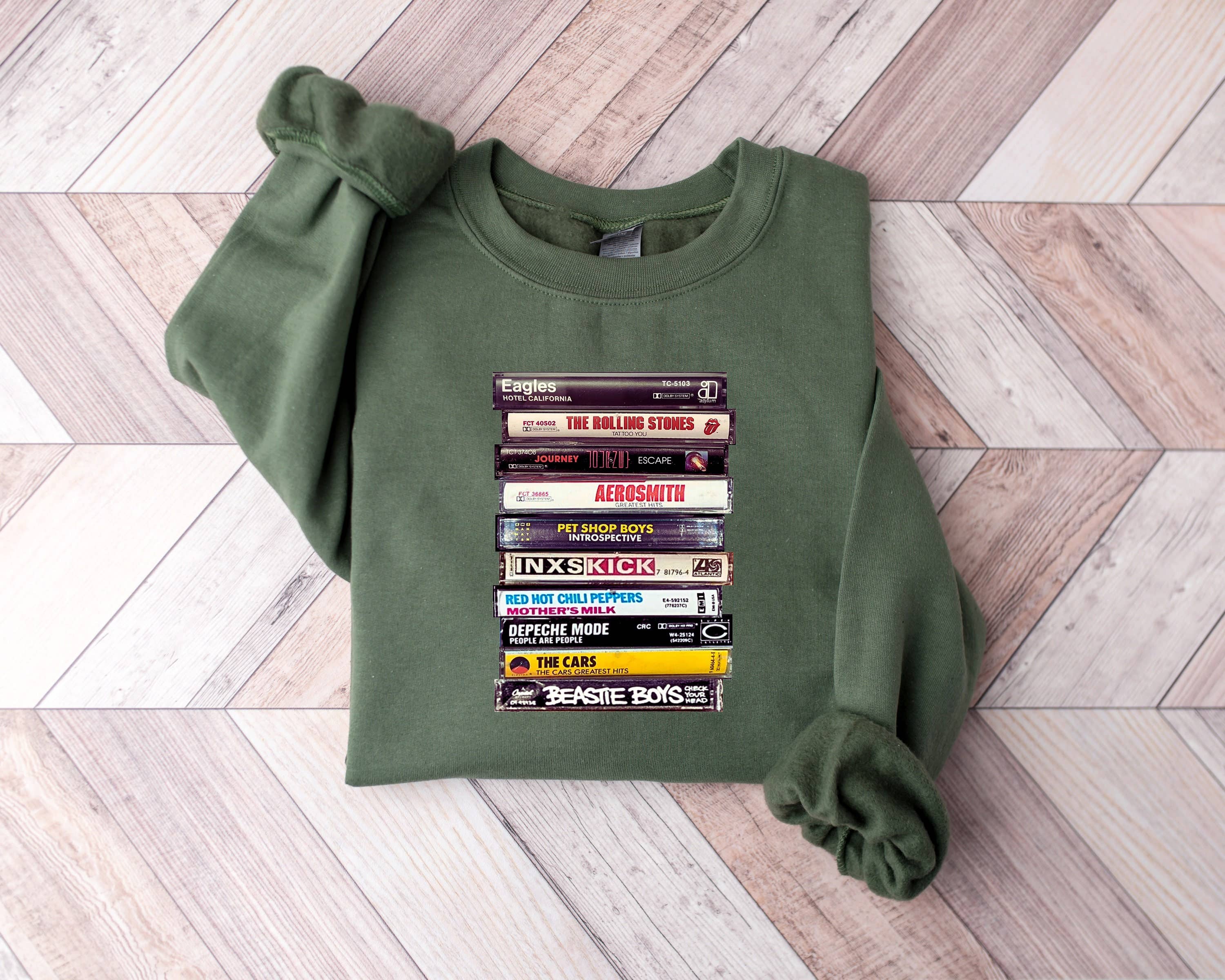 Retro Cassette Tape Sweatshirt - Vintage Music Band Apparel T-Shirts, Hoodie | PodTeesHub.com