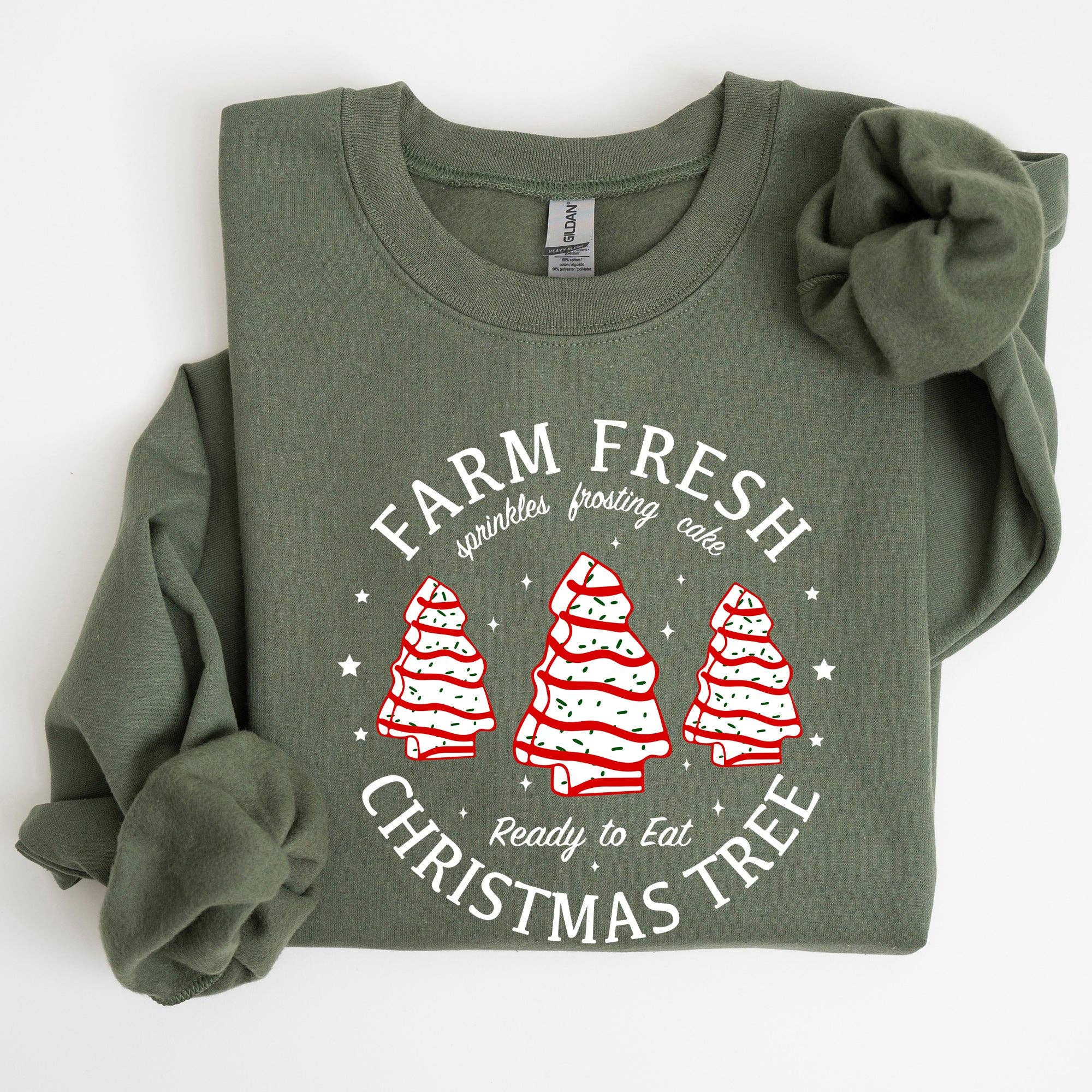 Farm Fresh Christmas Tree, Cake Winter Santa Xmas Sweatshirt T-Shirts, Hoodie | PodTeesHub.com