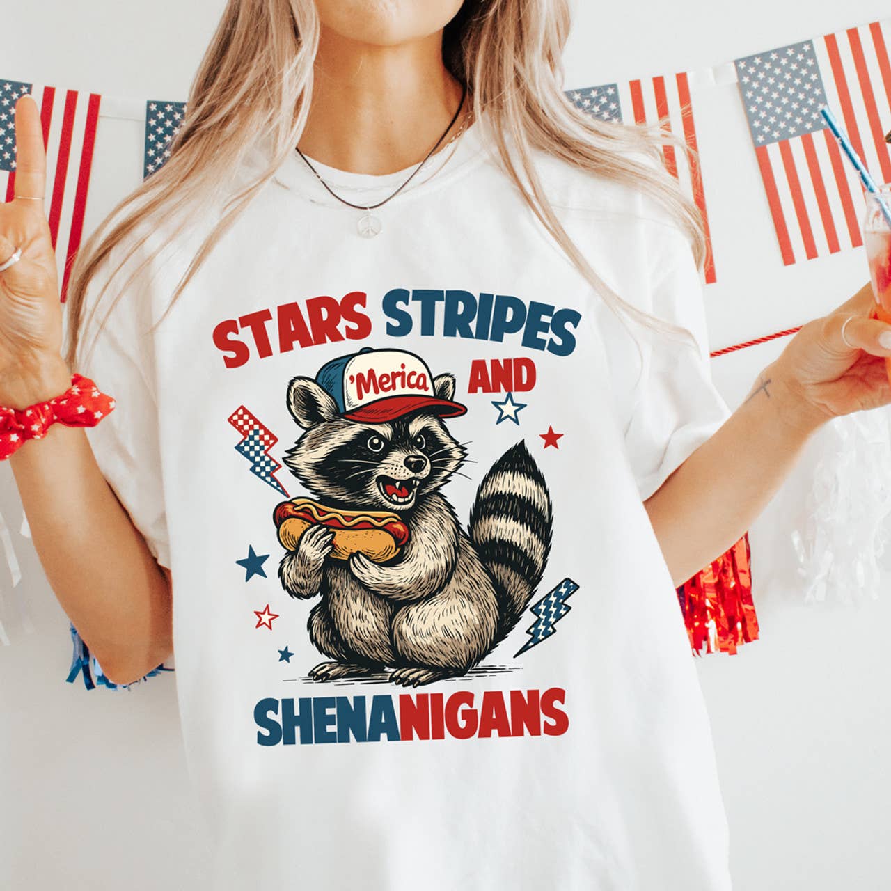 Stars Stripes and Shenanigans Tee Hoodie, Sweatshirt | PodTeesHub.com