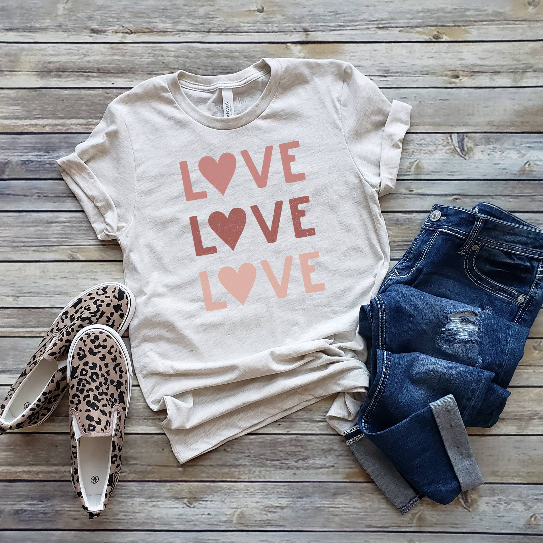 Love x3 Tee | Valentine's Day | Sizes XS-2XL Hoodie, Sweatshirt | PodTeesHub.com