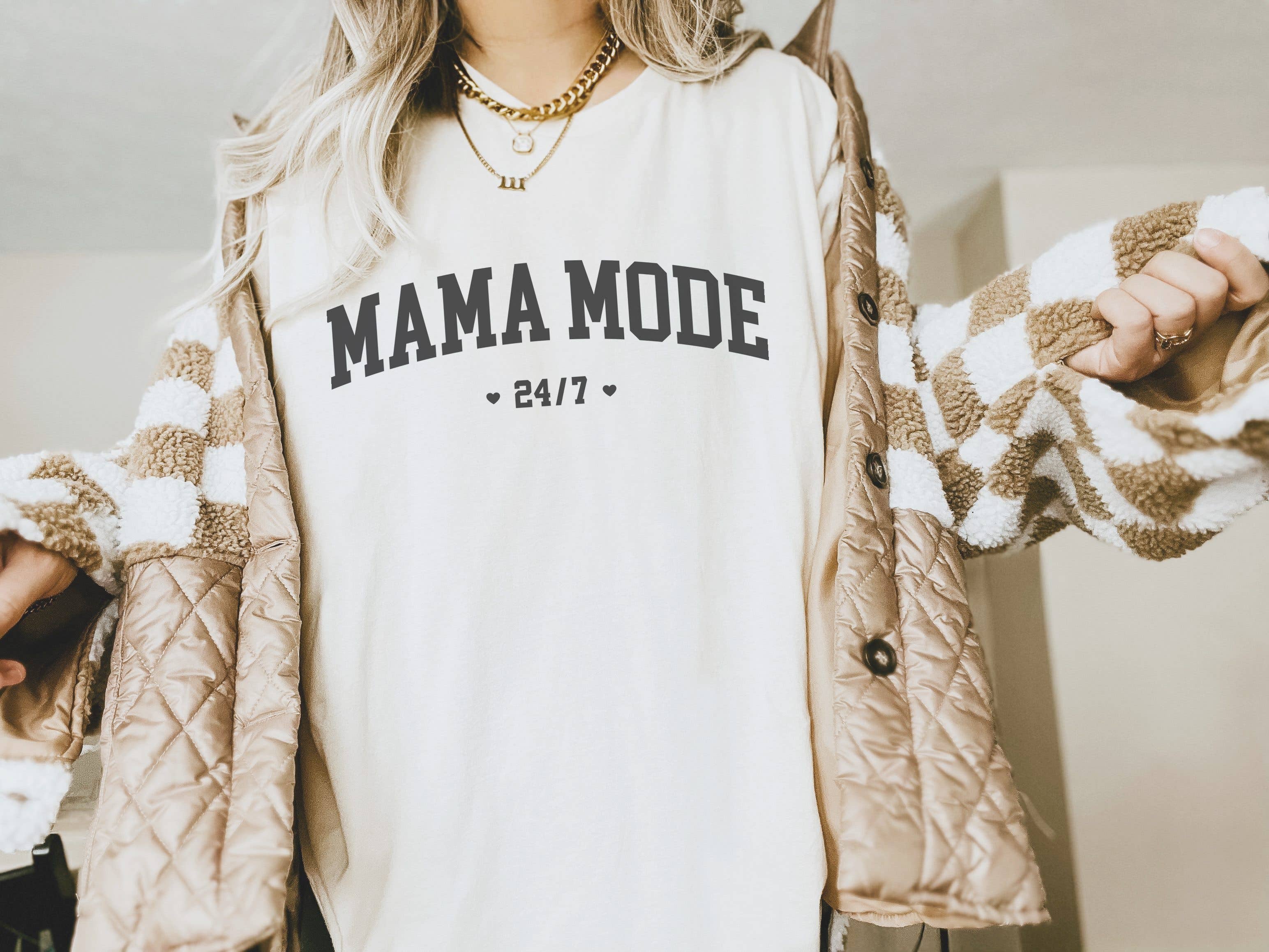 Mama Mode 24/7 L Mom Tee Hoodie, Sweatshirt | PodTeesHub.com