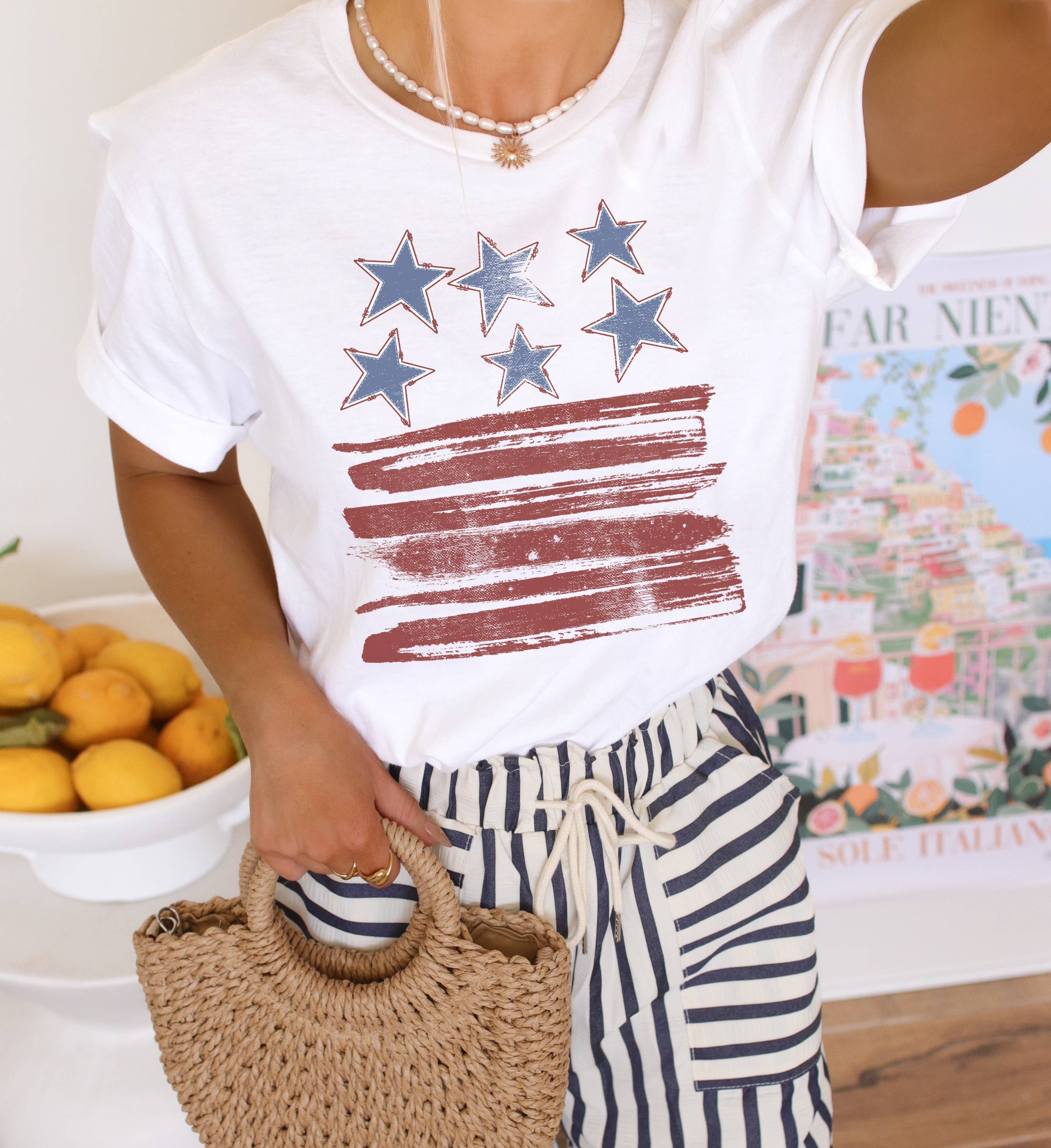 Stars and Stripes Retro Tee | Patriotic T Shirt | Usa Tee Hoodie, Sweatshirt | PodTeesHub.com