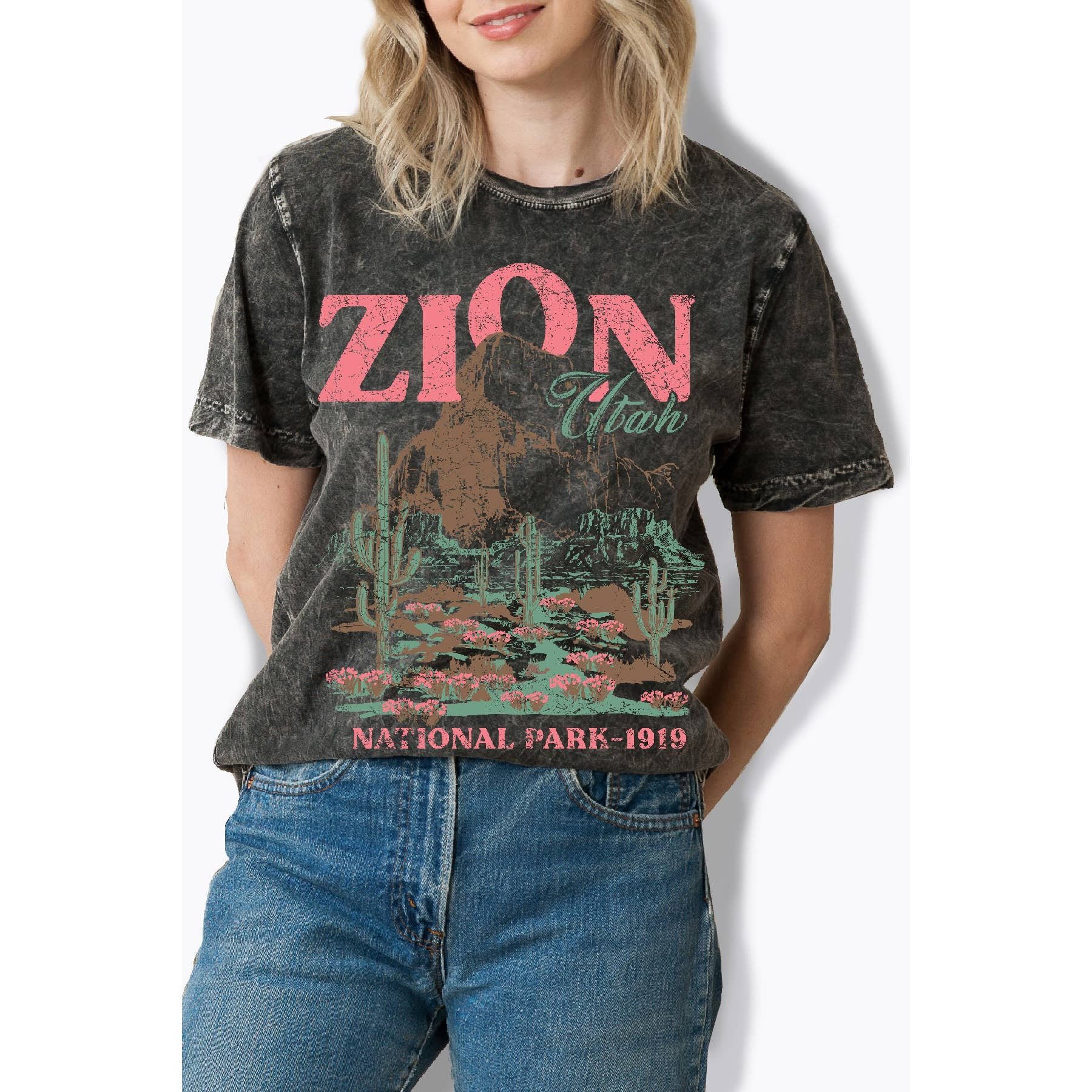 Zion National Park Utah - Mineral Wash T Shirt Hoodie, Sweatshirt | PodTeesHub.com