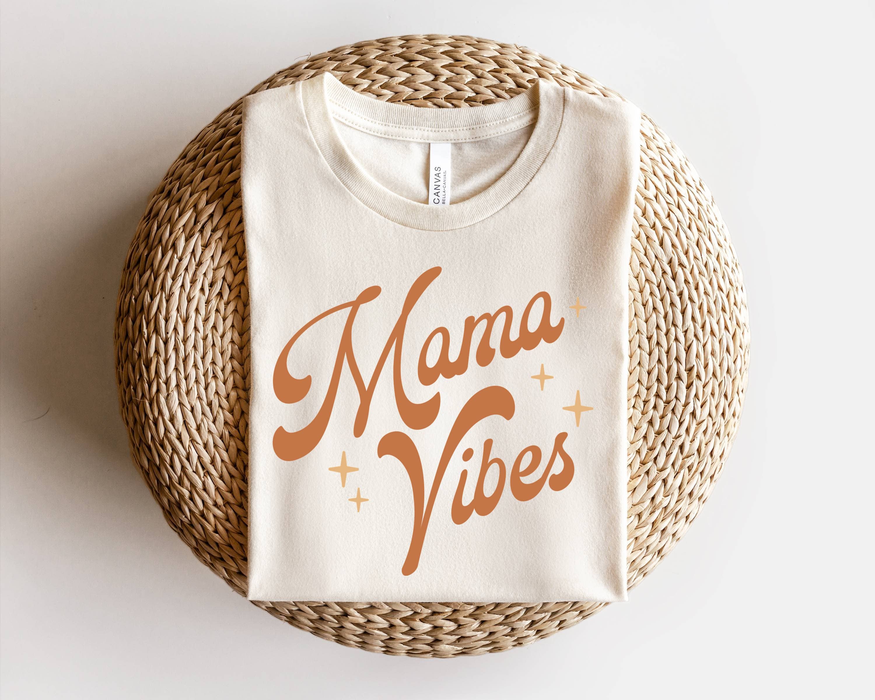 Mama Vibes Retro Graphic Tee | Mama Tee Hoodie, Sweatshirt | PodTeesHub.com