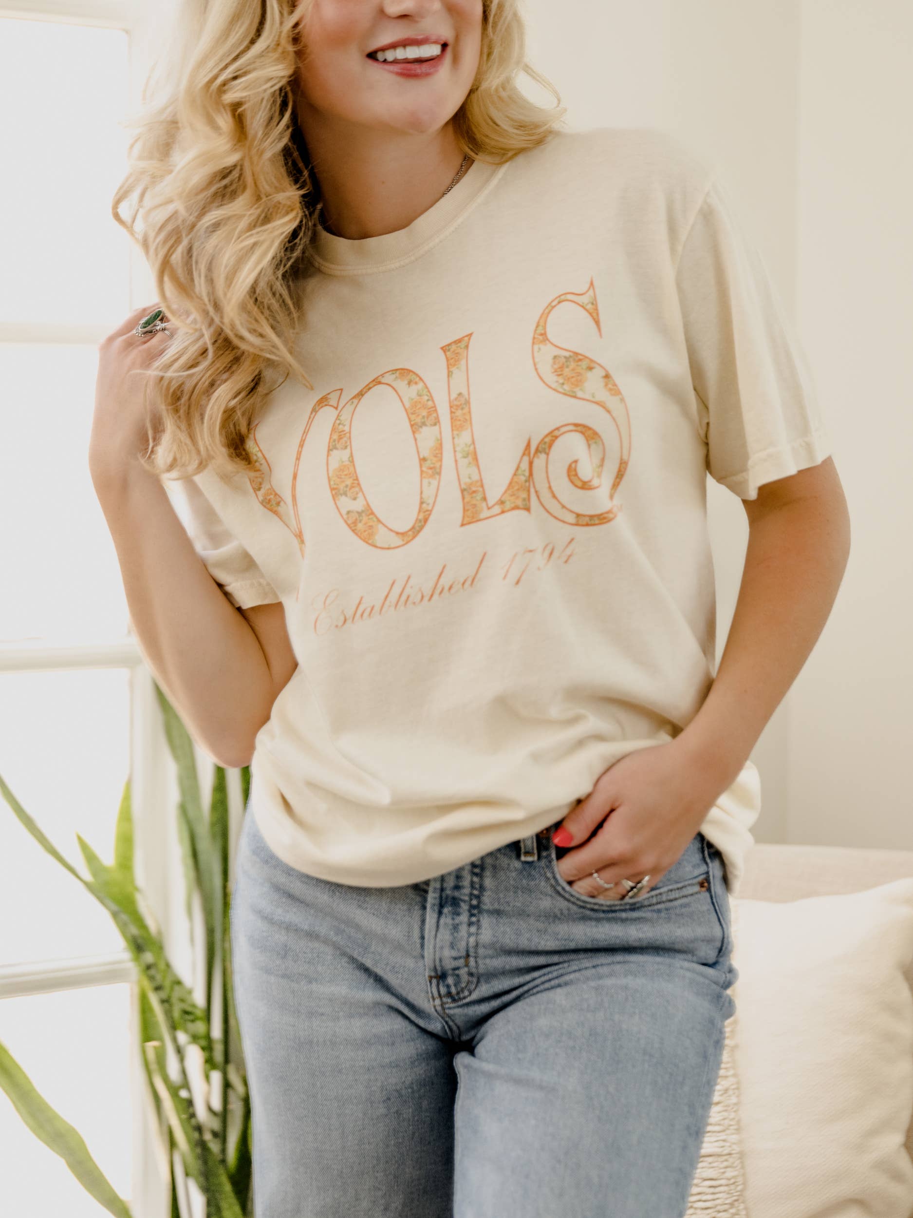Tennessee Vols Palace Rose Natural Comfort Colors Tee Hoodie, Sweatshirt | PodTeesHub.com
