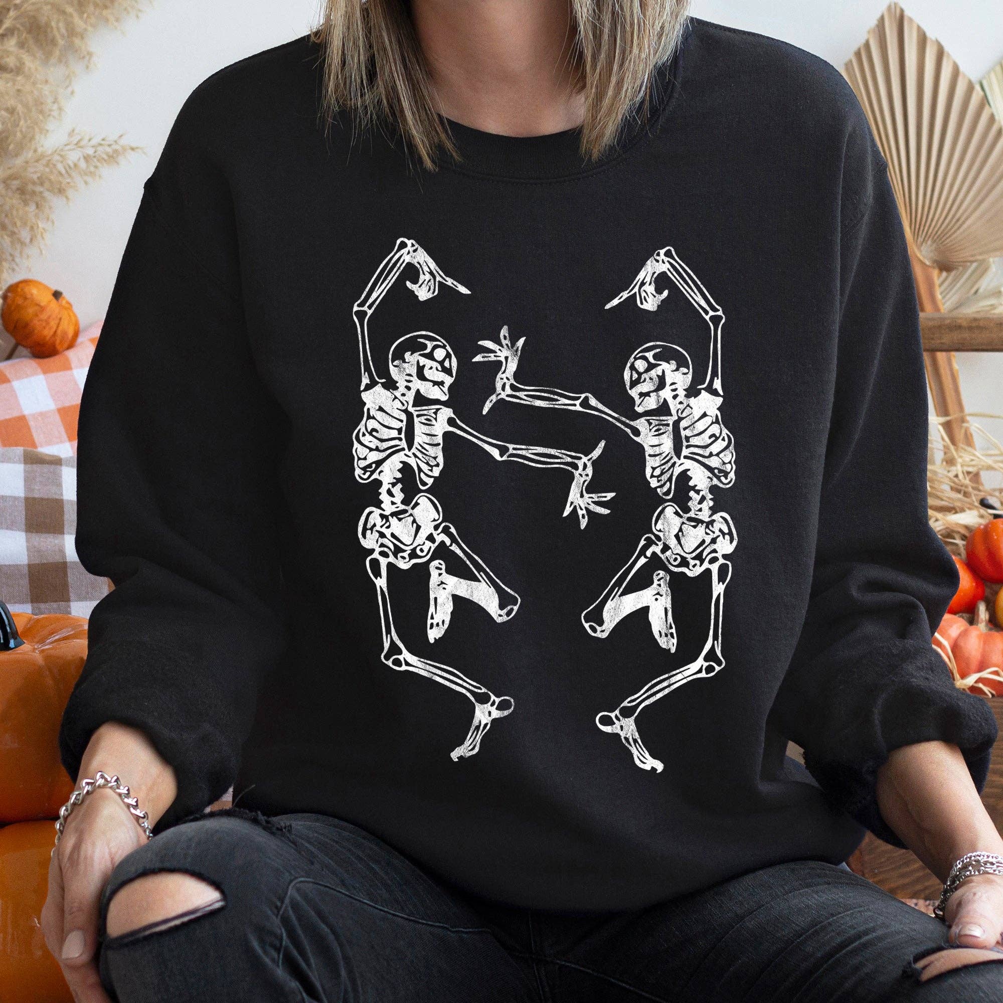 Dancing Skeletons Vintage Halloween Sweatshirt T-Shirts, Hoodie | PodTeesHub.com