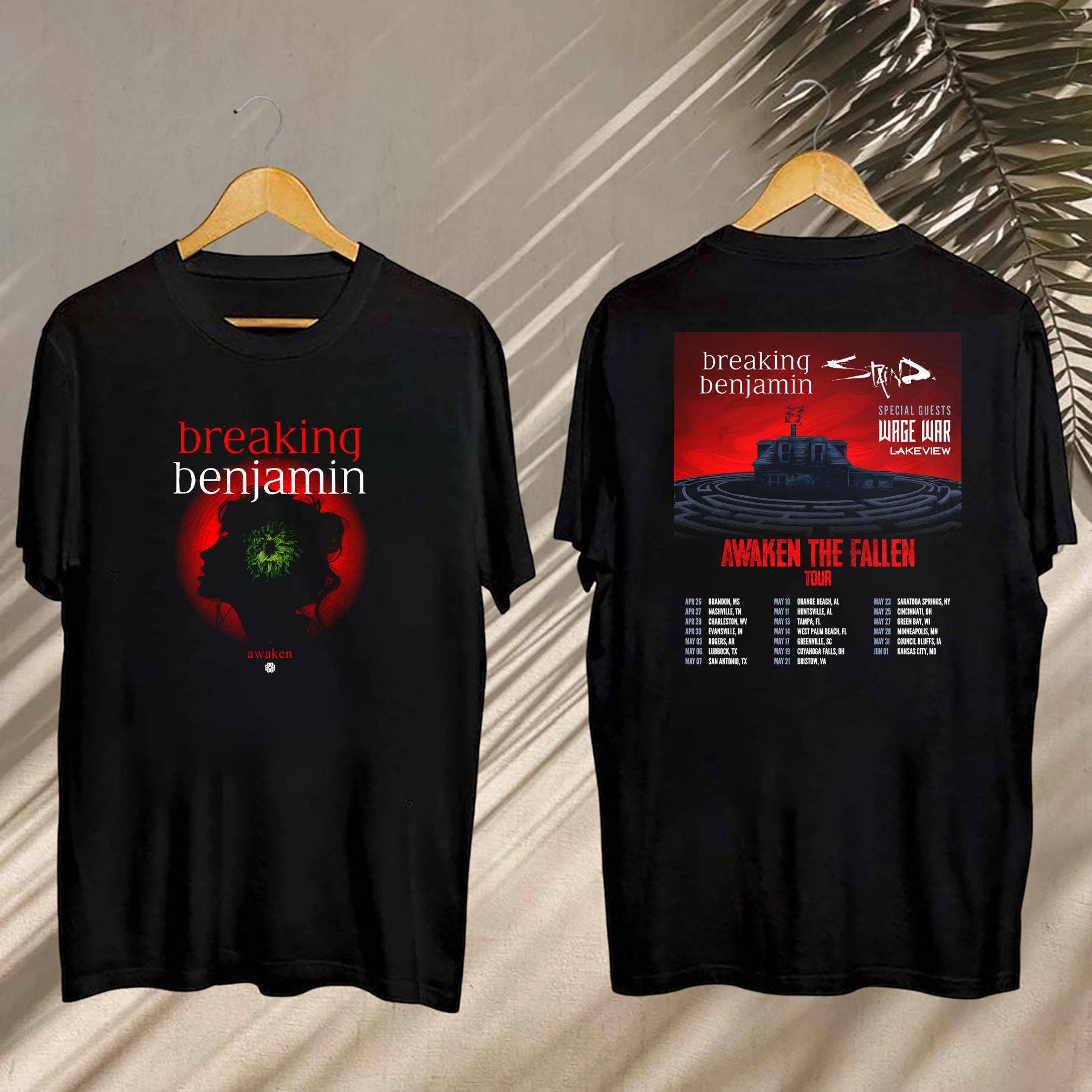 Breaking Benjamin 2025 Awaken the Fallen Fan Tour Shirt Hoodie, Sweatshirt | PodTeesHub.com