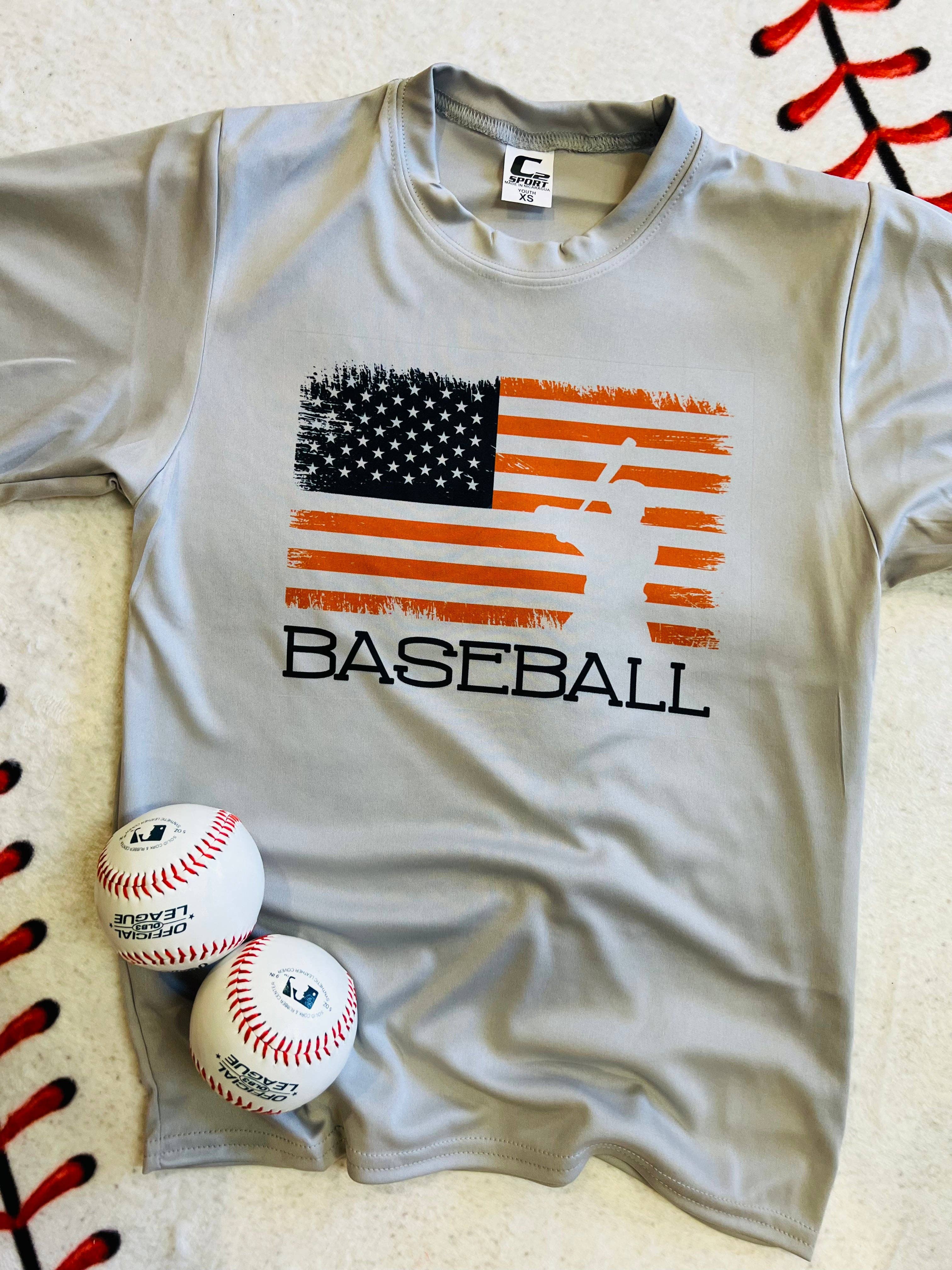Orange & Black Baseball Flag Dri Fit Tee Hoodie, Sweatshirt | PodTeesHub.com