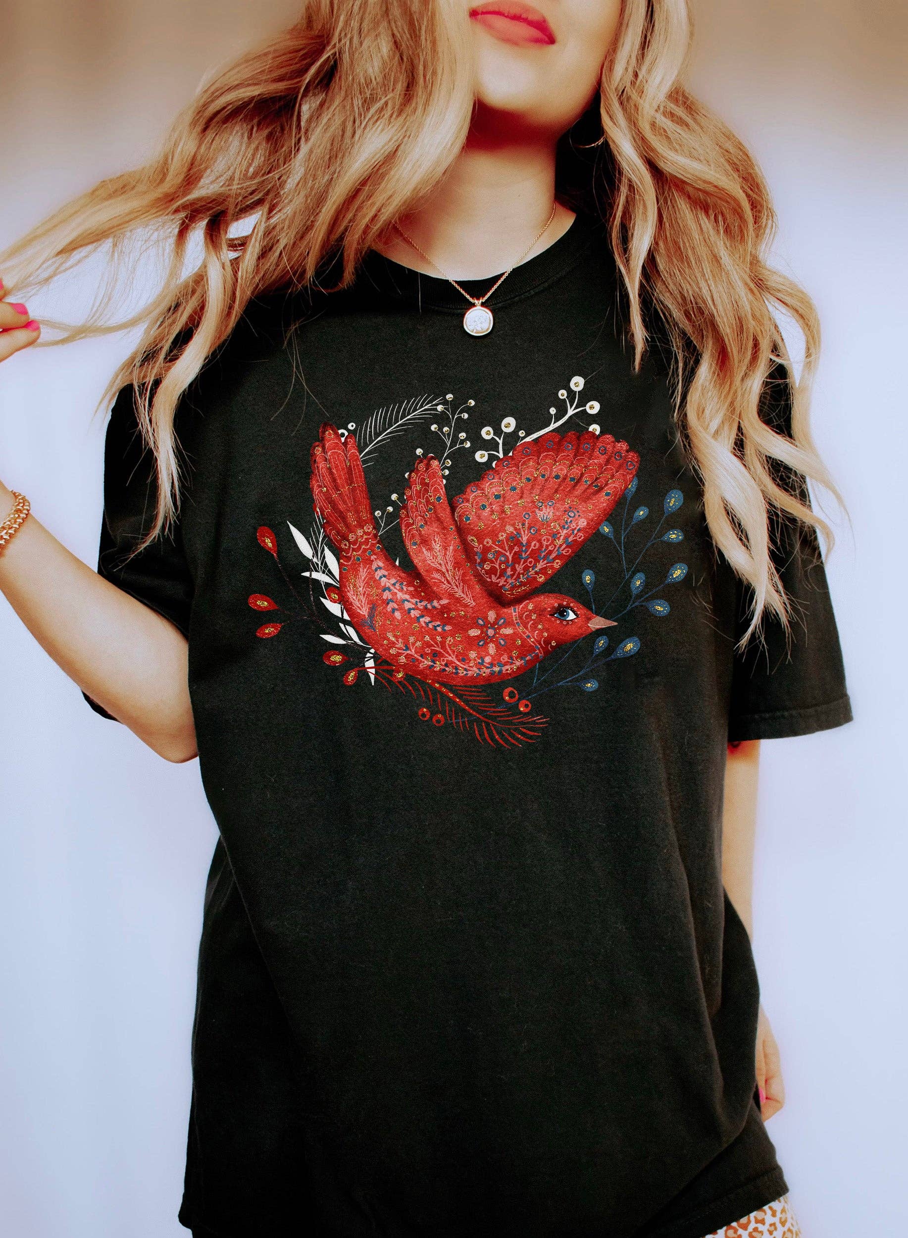 Scandinavian Bird Folk T-Shirt Hoodie, Sweatshirt | PodTeesHub.com