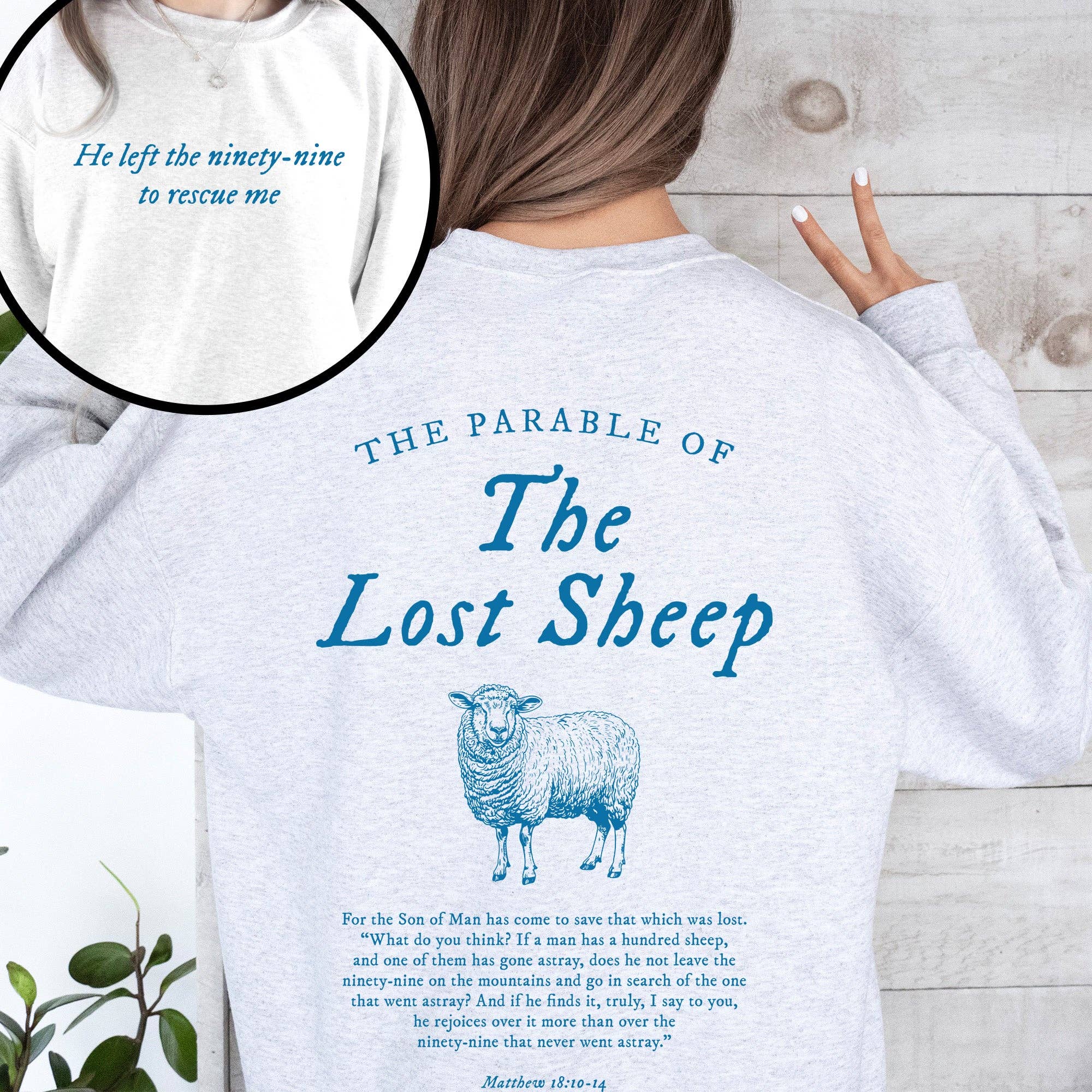 Parable of the Lost Sheep, Frontandback Religious Sweatshirt T-Shirts, Hoodie | PodTeesHub.com