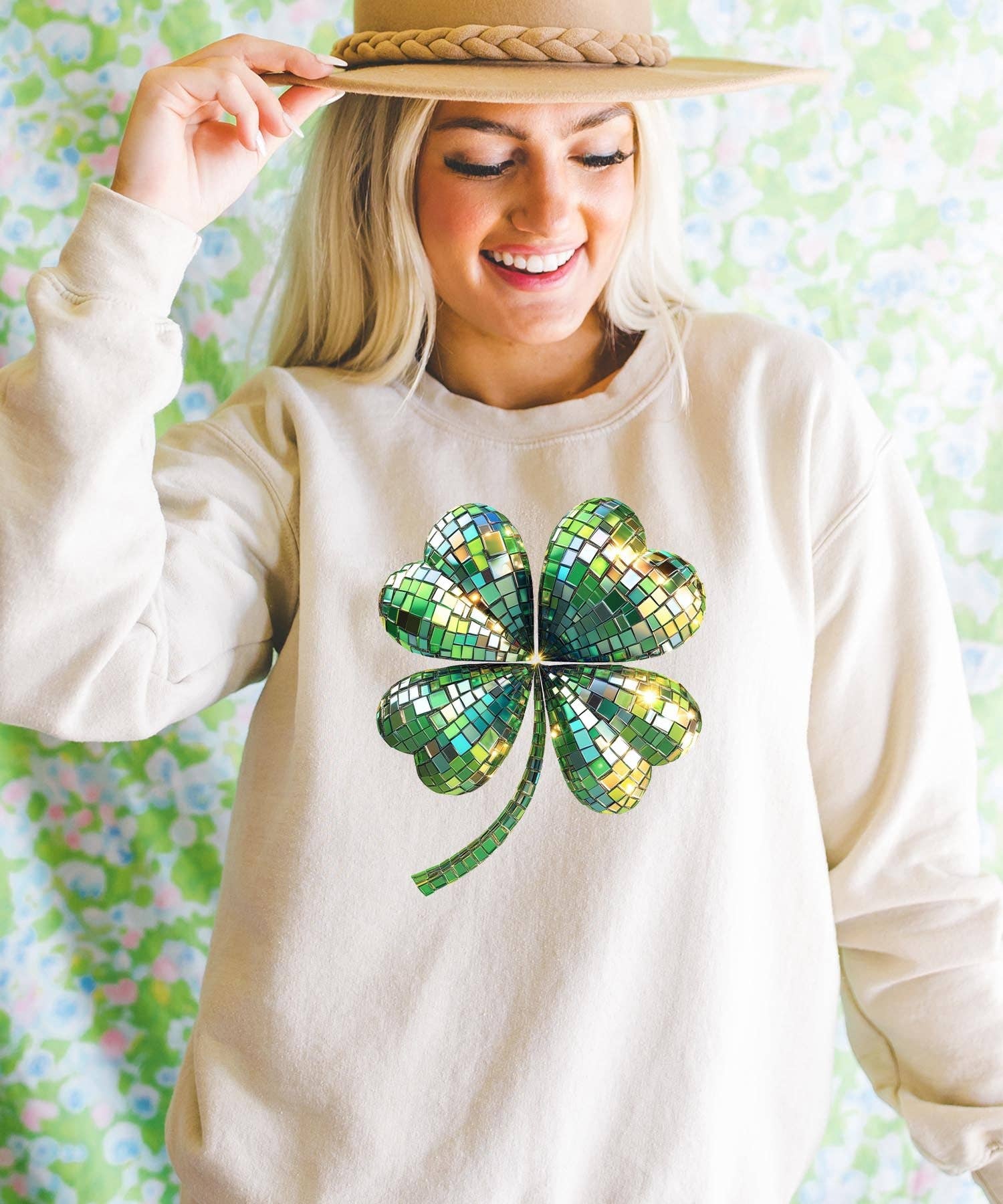 Disco Clover - Cream Sweatshirt T-Shirts, Hoodie | PodTeesHub.com