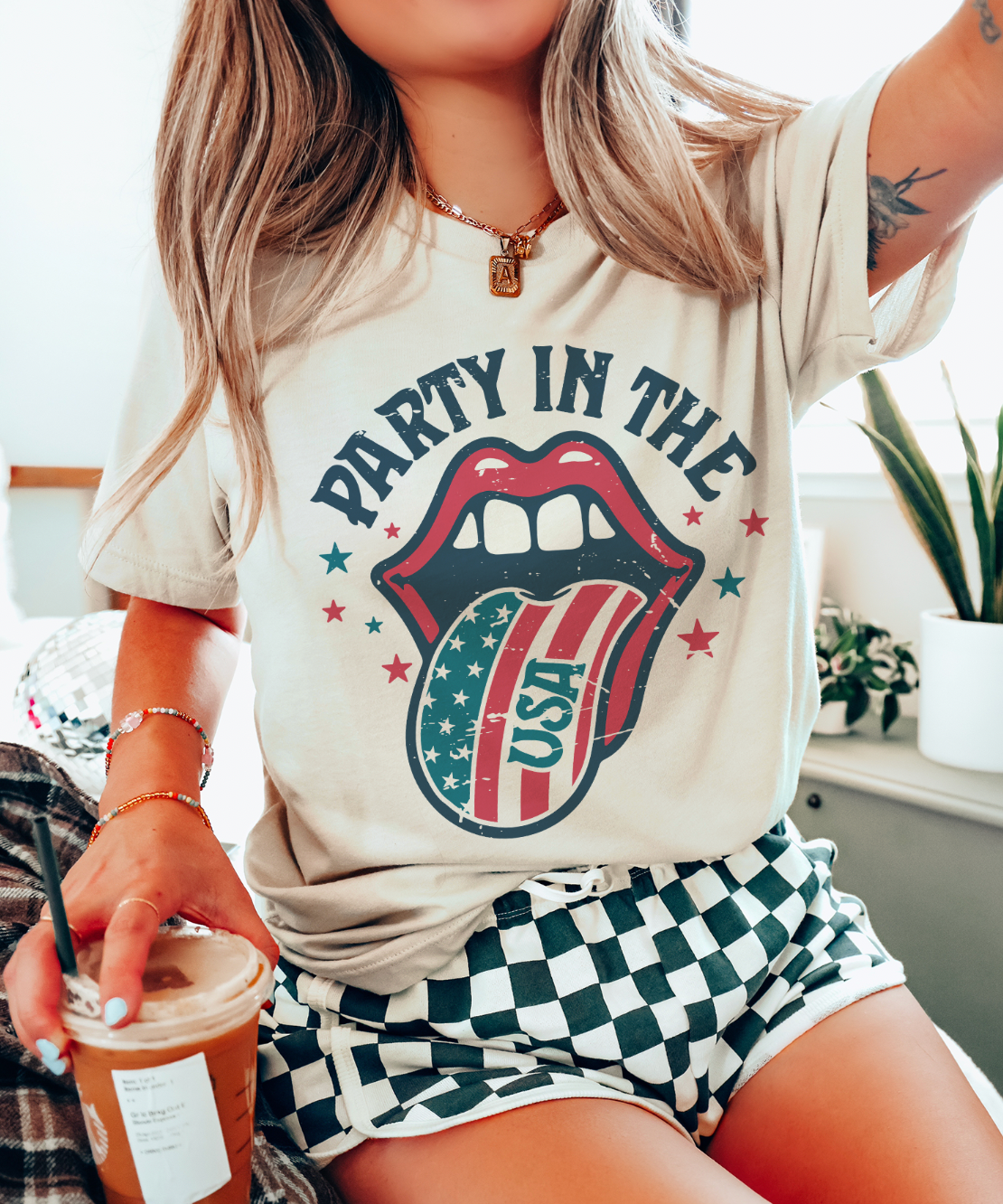 Party in the USA - Cream Tee Hoodie, Sweatshirt | PodTeesHub.com