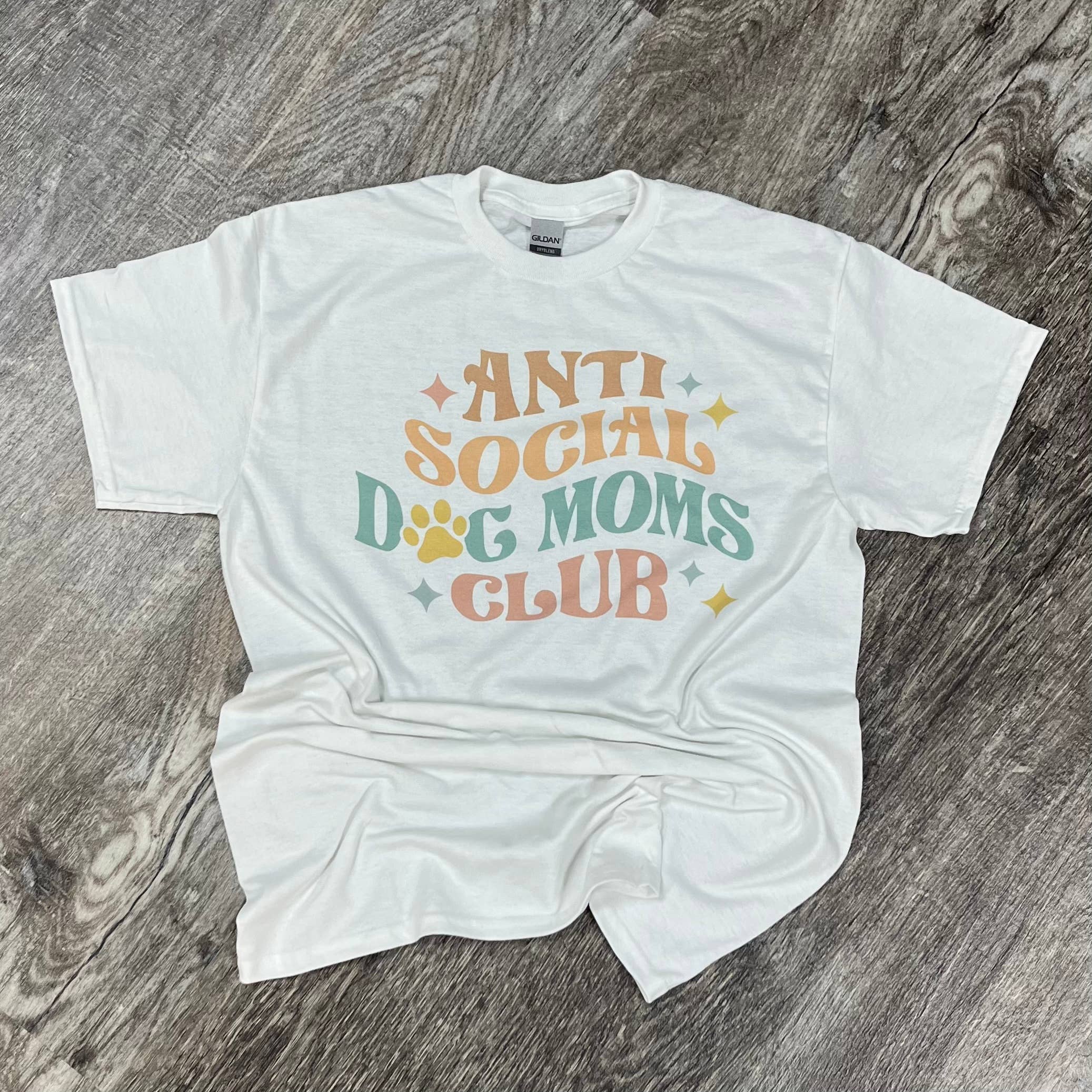 Anti-Social Dog Moms Club On White Tee Hoodie, Sweatshirt | PodTeesHub.com