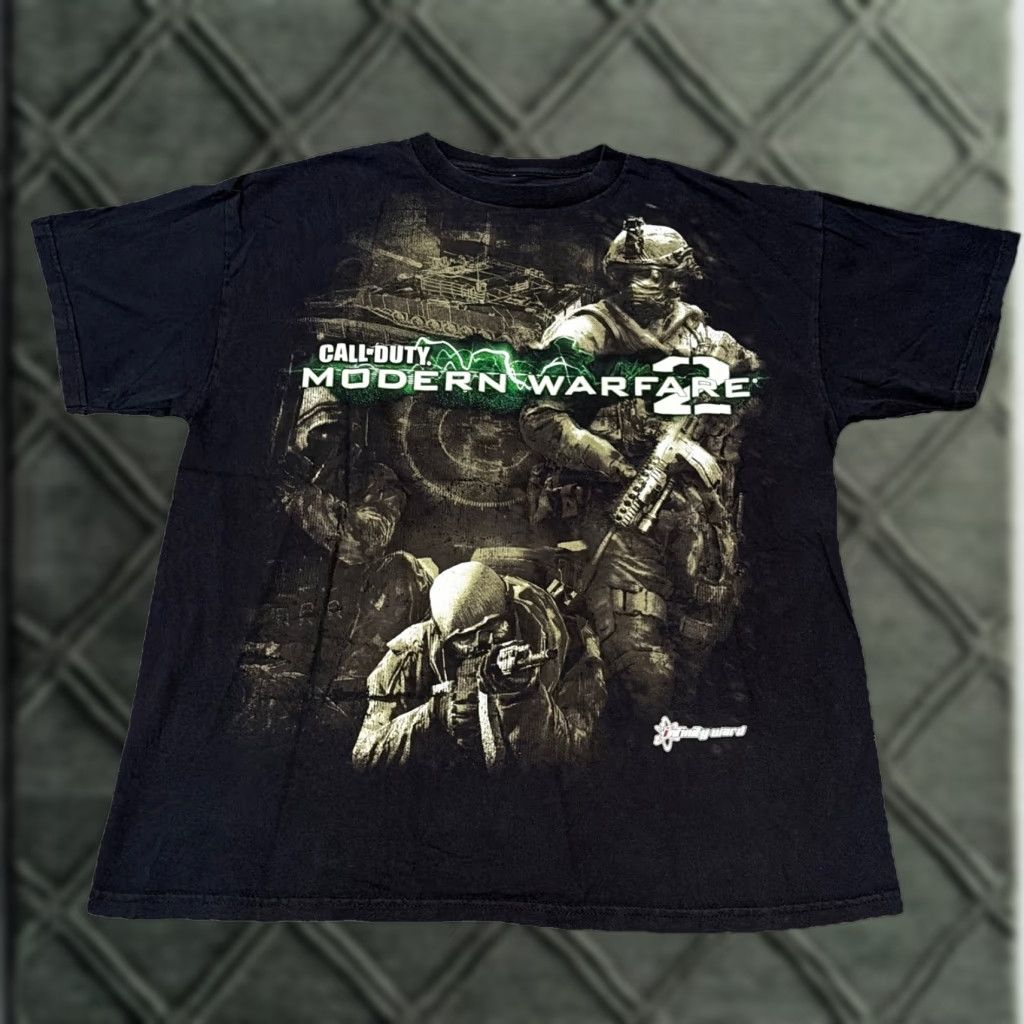 Vintage Call Of Duty T Shirt Mens L Black Modern Warfare 2 Video Game Promo Shirt Hoodie, Sweatshirt | PodTeesHub.com