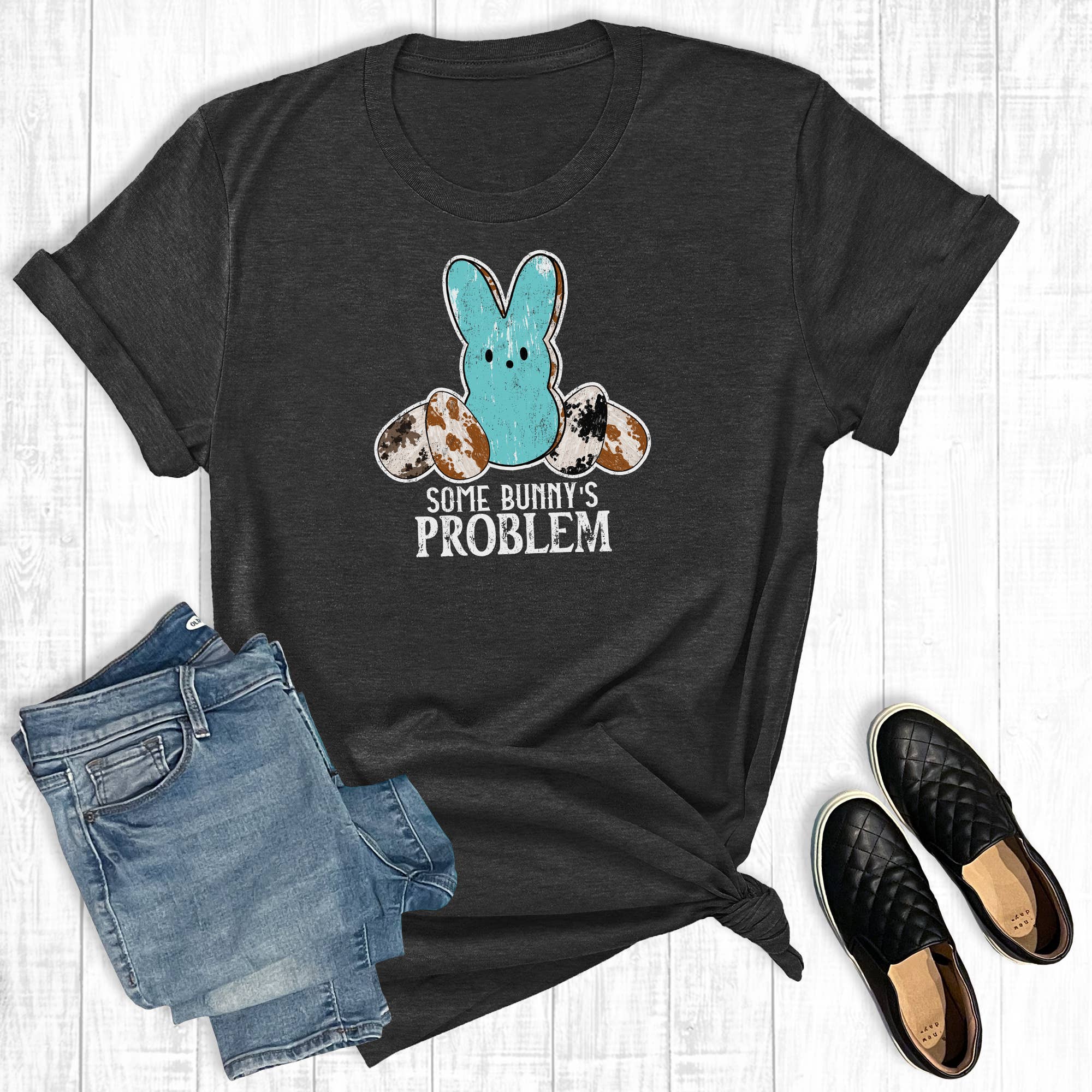 Western Easter Some Bunny's Problem Graphic Tee Hoodie, Sweatshirt | PodTeesHub.com