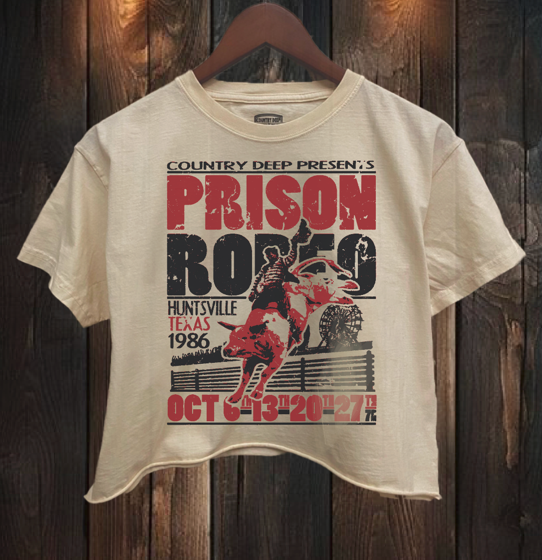 Prison Rodeo Huntsville Texas Relaxed Crop T-Shirt Hoodie, Sweatshirt | PodTeesHub.com