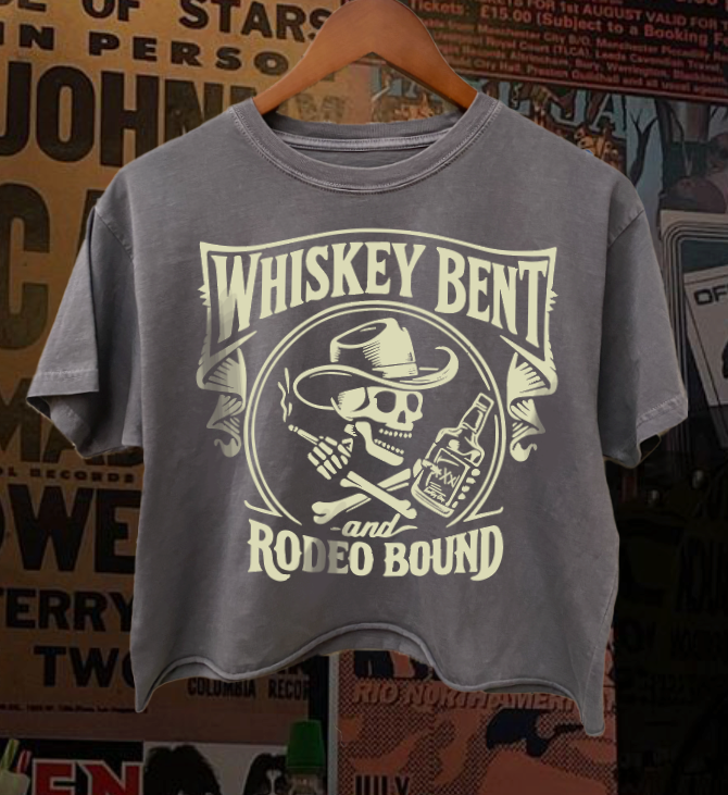 Whiskey Bent & Rodeo Bound Relaxed Cropped Acid Wash T-Shirt Hoodie, Sweatshirt | PodTeesHub.com