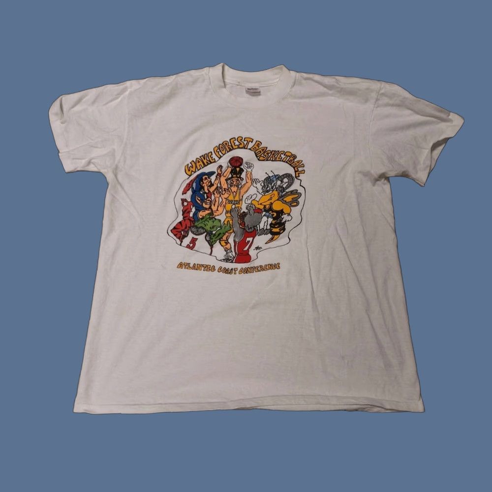 Vintage Wake Forest University Demon Deacons Conference Unc Duke Shirt Xl White Men T Shirt Hoodie, Sweatshirt