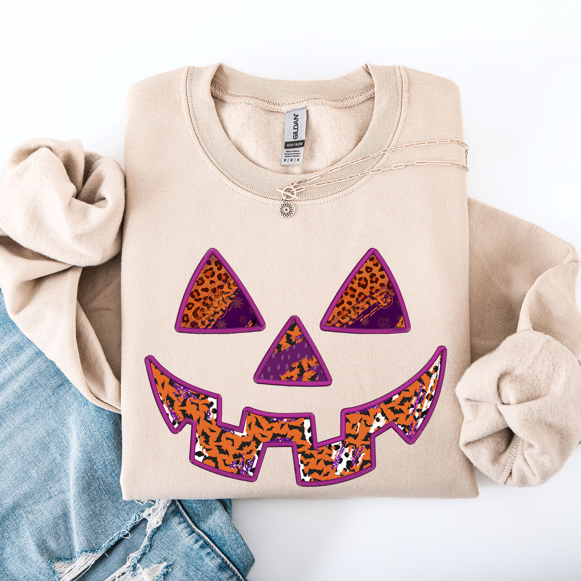 Colorful Jack O Lantern, Halloween, Retro Vintage Sweatshirt T-Shirts, Hoodie | PodTeesHub.com