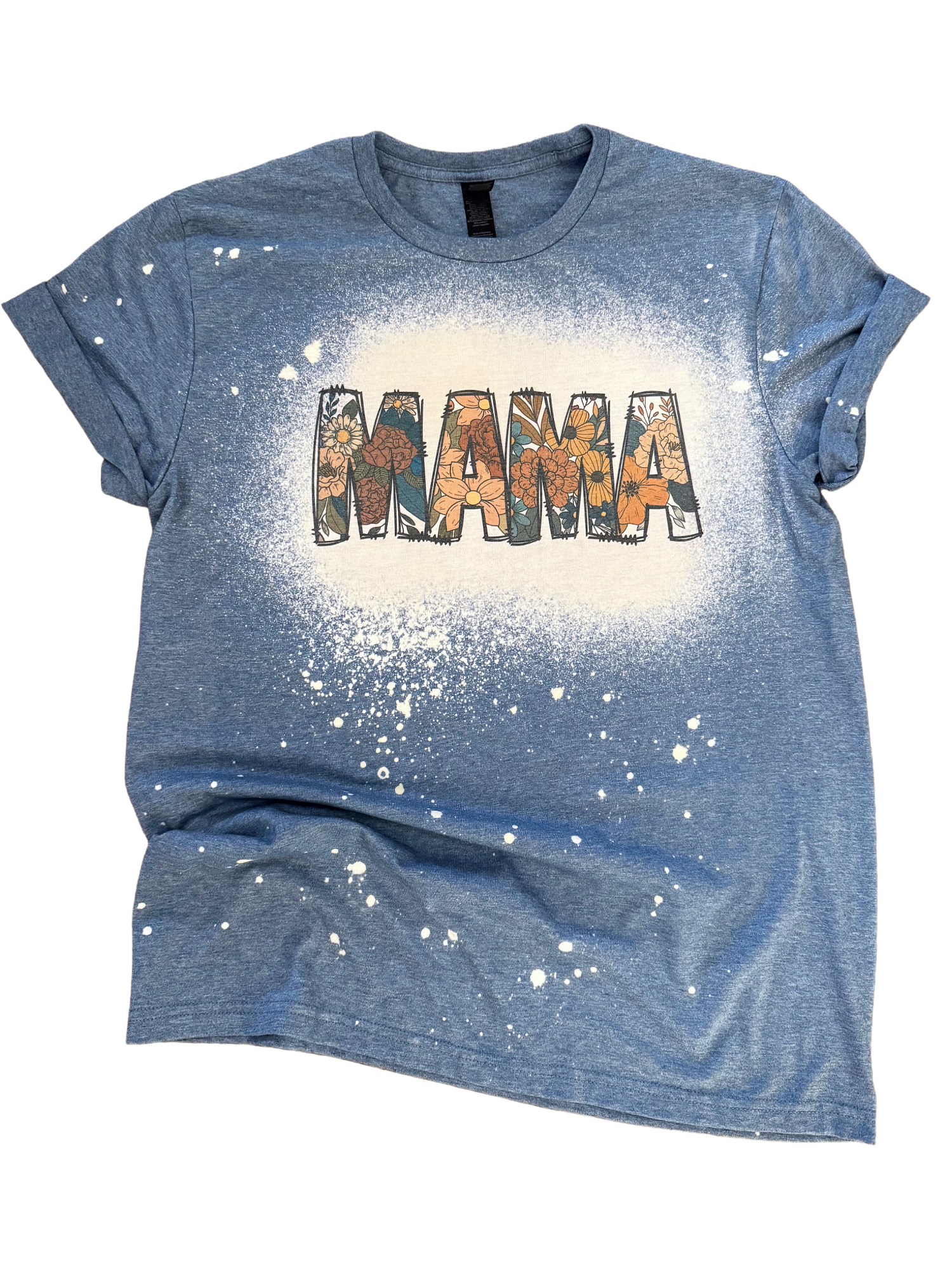Mama Floral Bleached Tee Hoodie, Sweatshirt | PodTeesHub.com