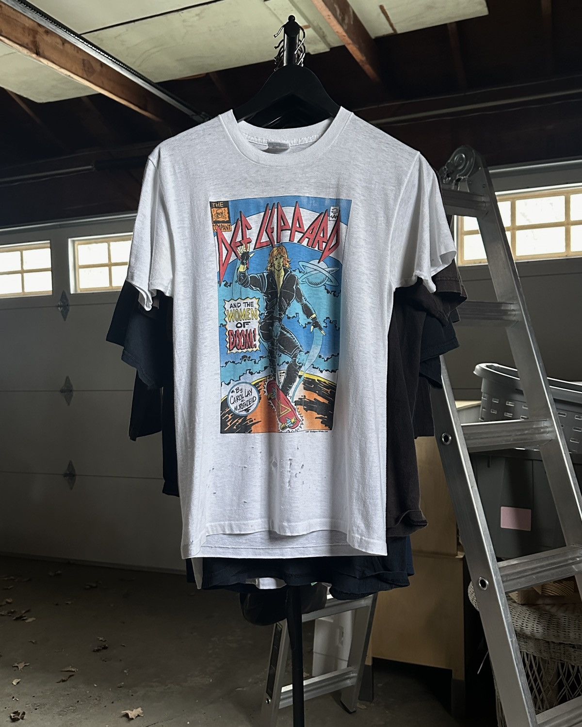 Vintage 1987 Def Leppard Comic Hysteria Tour Tee Hoodie, Sweatshirt | PodTeesHub.com