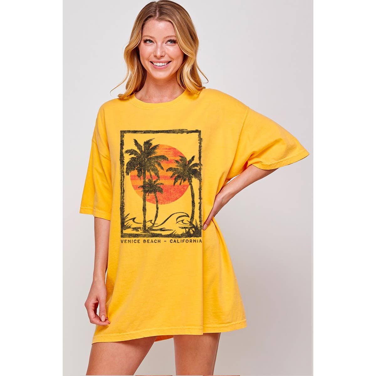 Venice Beach  Vintage   Graphic  Oversized Tee Hoodie, Sweatshirt | PodTeesHub.com
