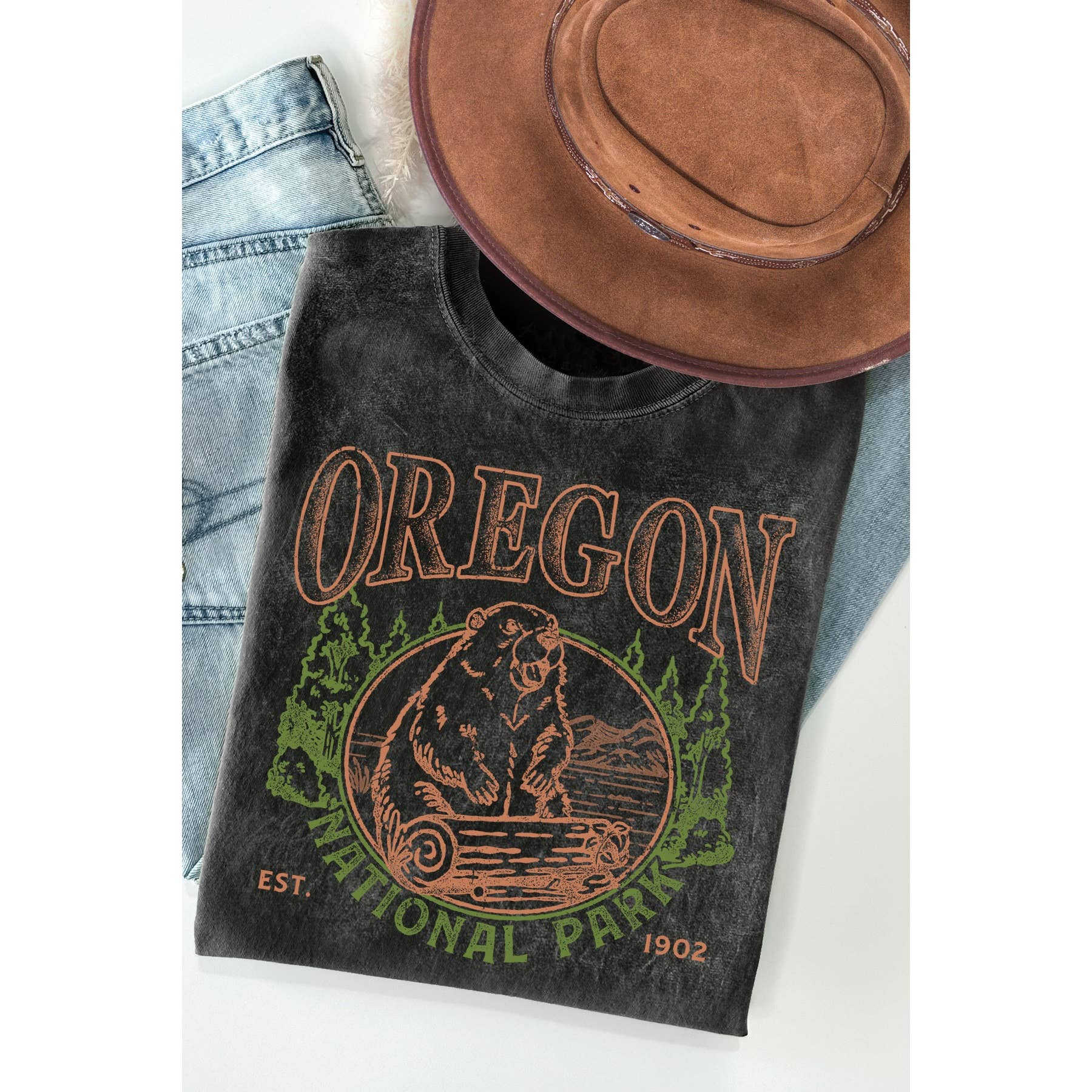 Oregon National Park Mineral Washed T Shirt Hoodie, Sweatshirt | PodTeesHub.com