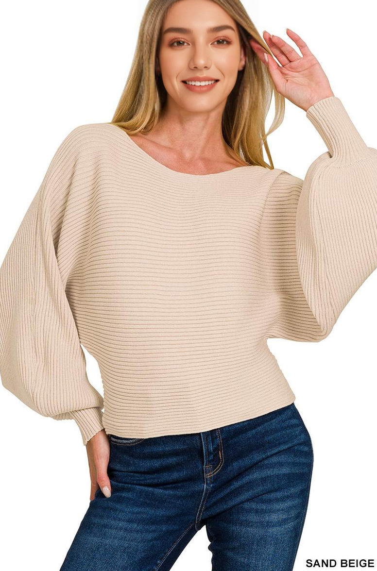 .1016 Boat Neck Balloon Sleeve Sweater SI-26690 T-Shirts, Hoodie, Sweatshirt | PodTeesHub.com