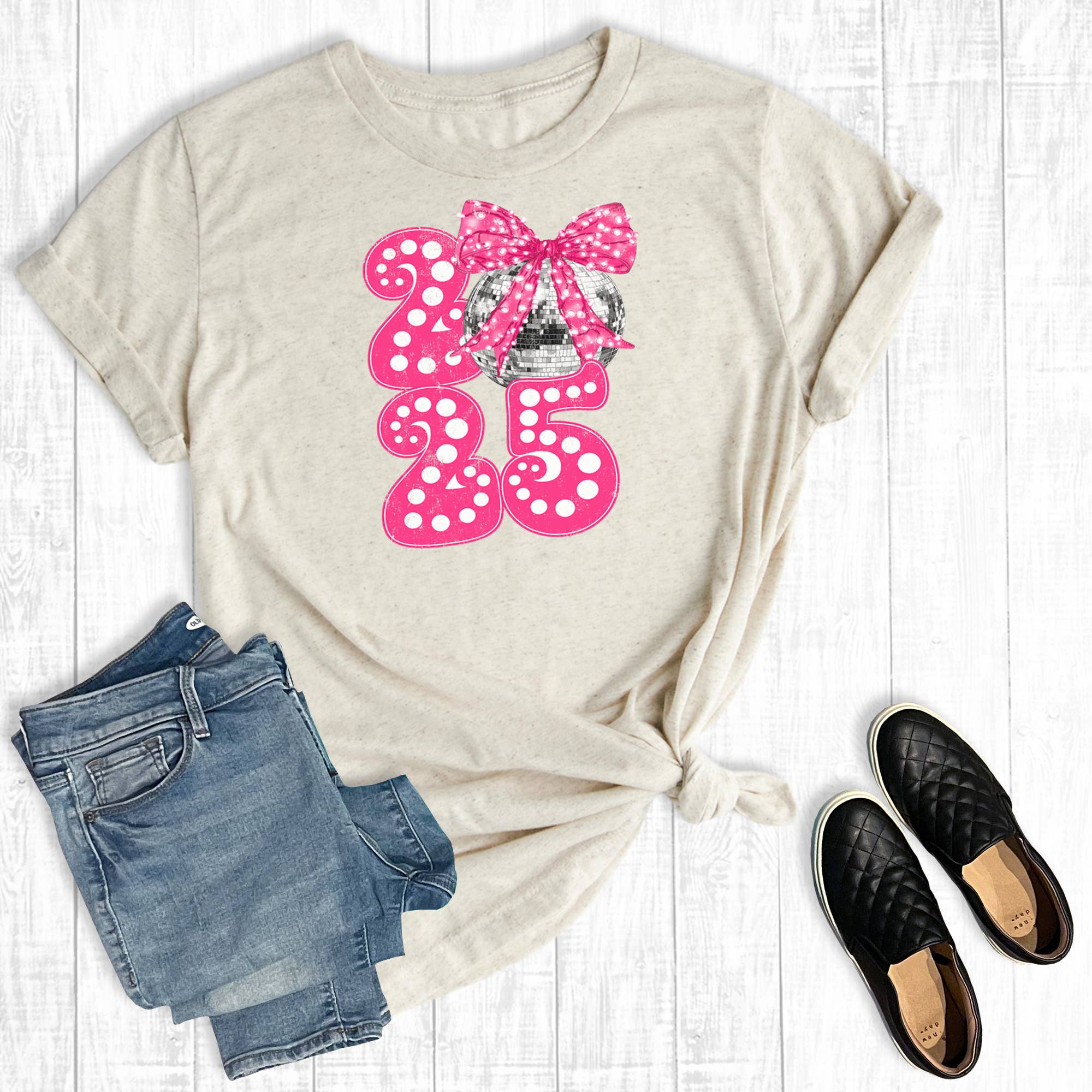 Retro New Year 2025 Disco Ball Graphic Tee Hoodie, Sweatshirt | PodTeesHub.com