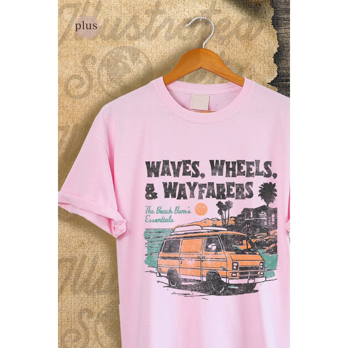 Waves Wheels and Wayfarers Vintage Graphic Plus Tee Hoodie, Sweatshirt | PodTeesHub.com