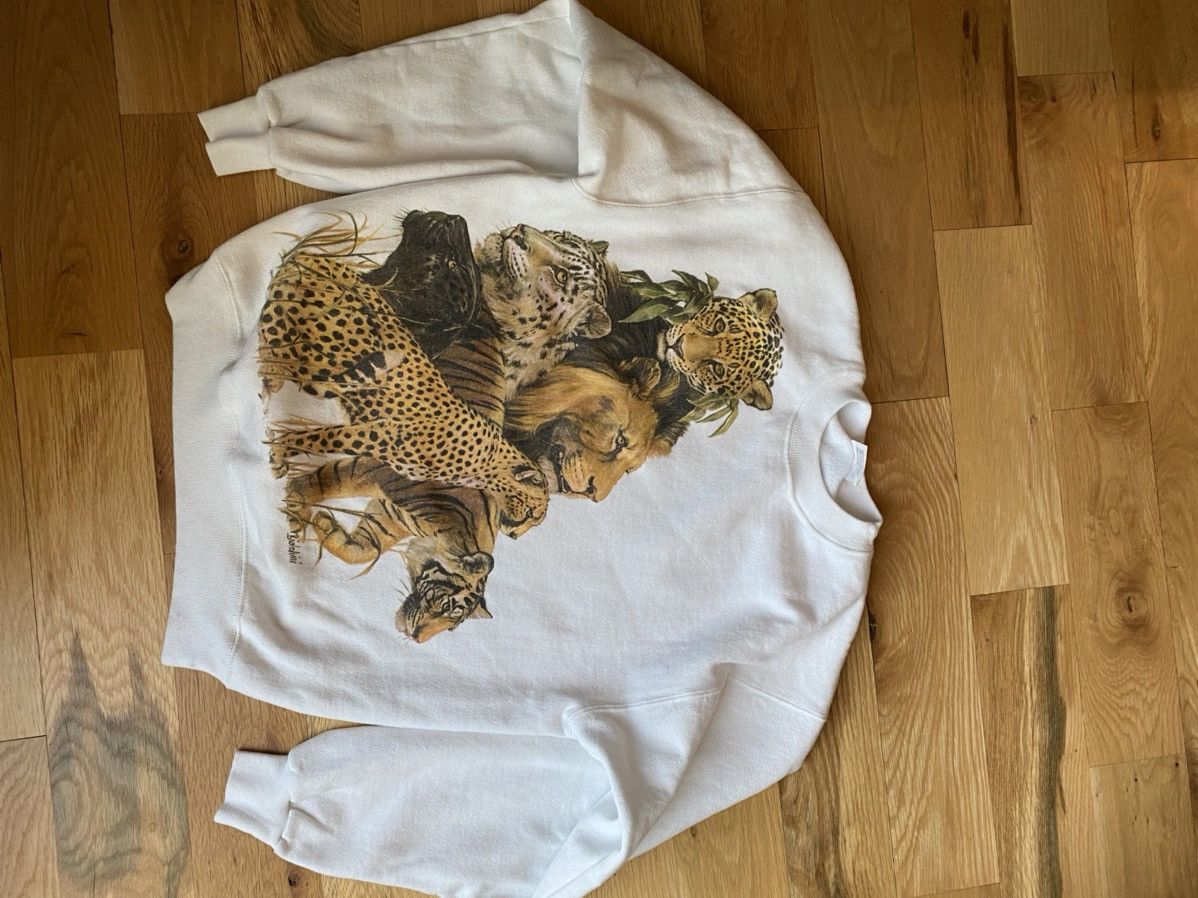Vintage 89 Biolchini Hanes Wild Big Cats Graphic Sweatshirt T-Shirts, Hoodie | PodTeesHub.com